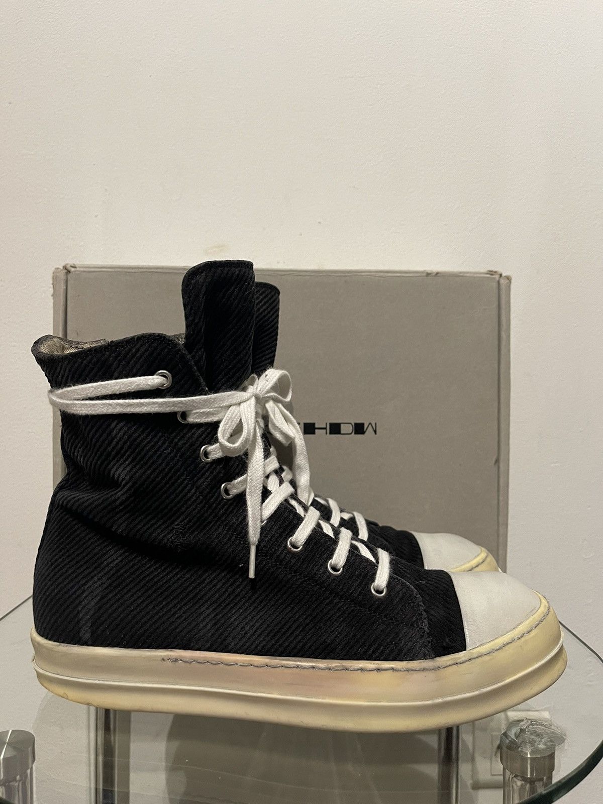 Rick Owens Drkshdw 2016 Corduroy Bleach Vomit Ramones High