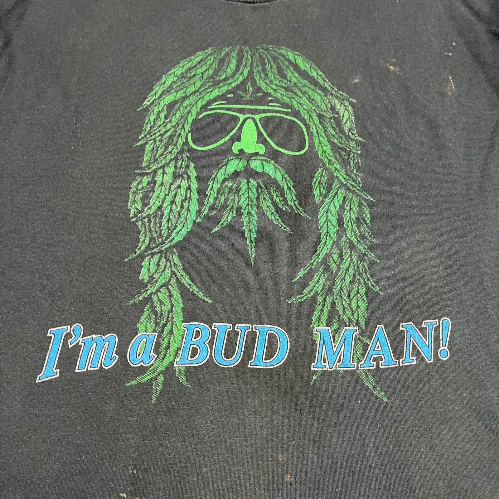 Crazy Vintage 90s I'm A Bud Man! Budweiser Funny Weed Drug Parody Humor  Grunge Skater, image size:1600x1600
