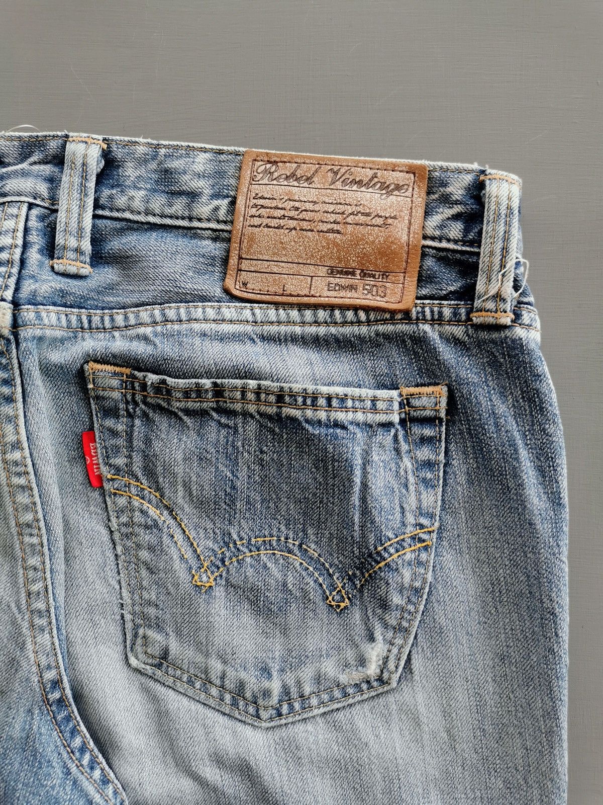 Tornado Mart Vintage Edwin Distressed Denim Jeans Japan A585 Size 32" / US 10 / IT 46 - 6 Thumbnail