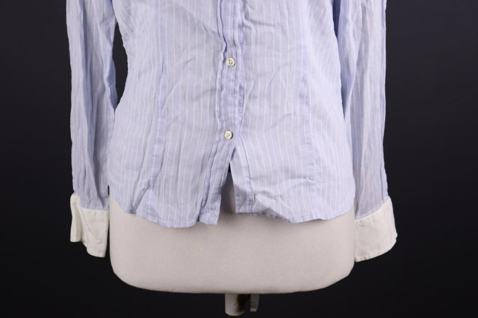 La Martina La Martina Blue White Striped Linen Collar Shirt Size L Size US L / EU 52-54 / 3 - 3 Thumbnail