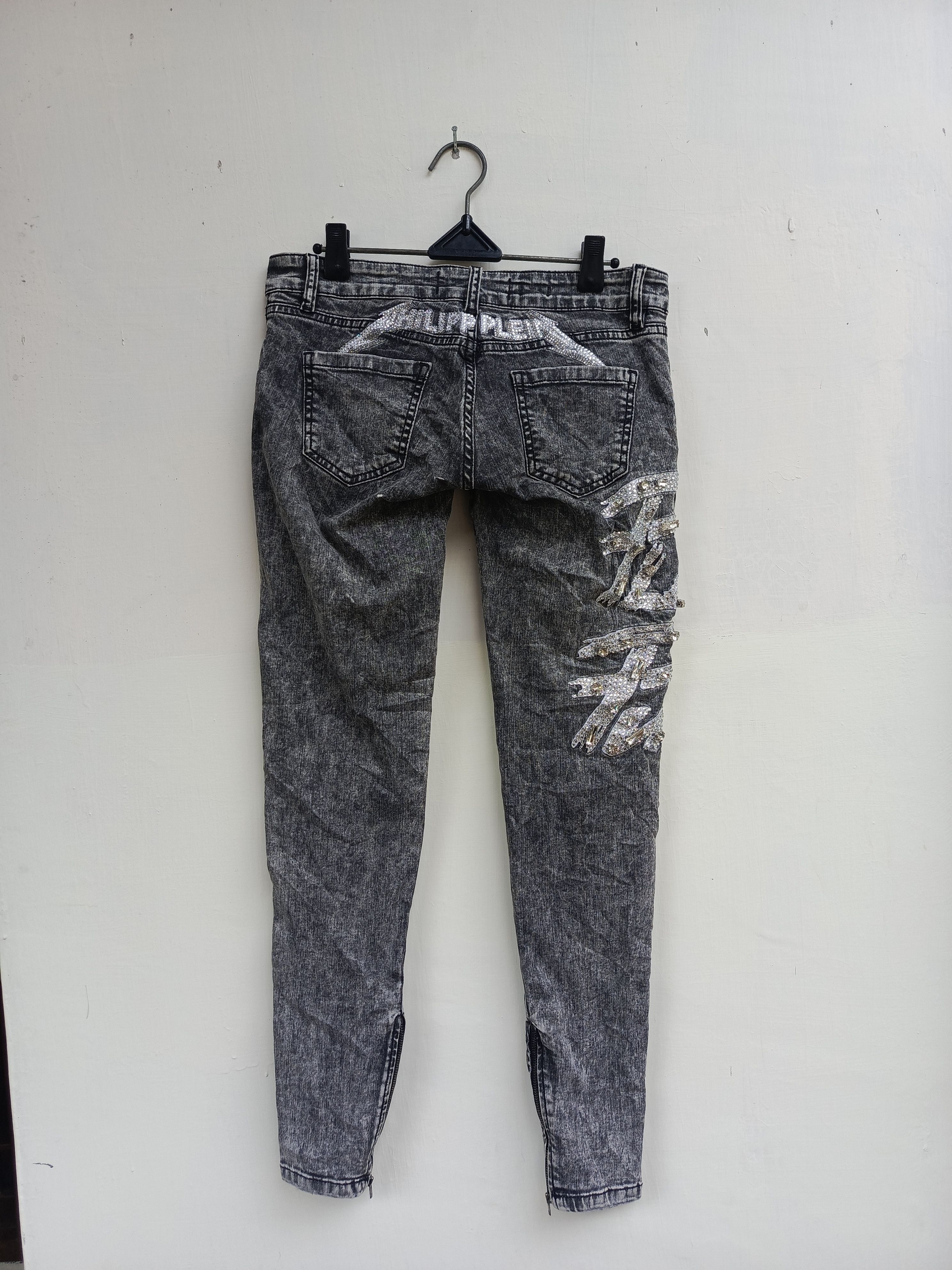 Philipp Plein Philipp Plein Rhinestone Denim Jeans. Luxury Streetwear Size 27" / US 4 / IT 40 - 5 Thumbnail
