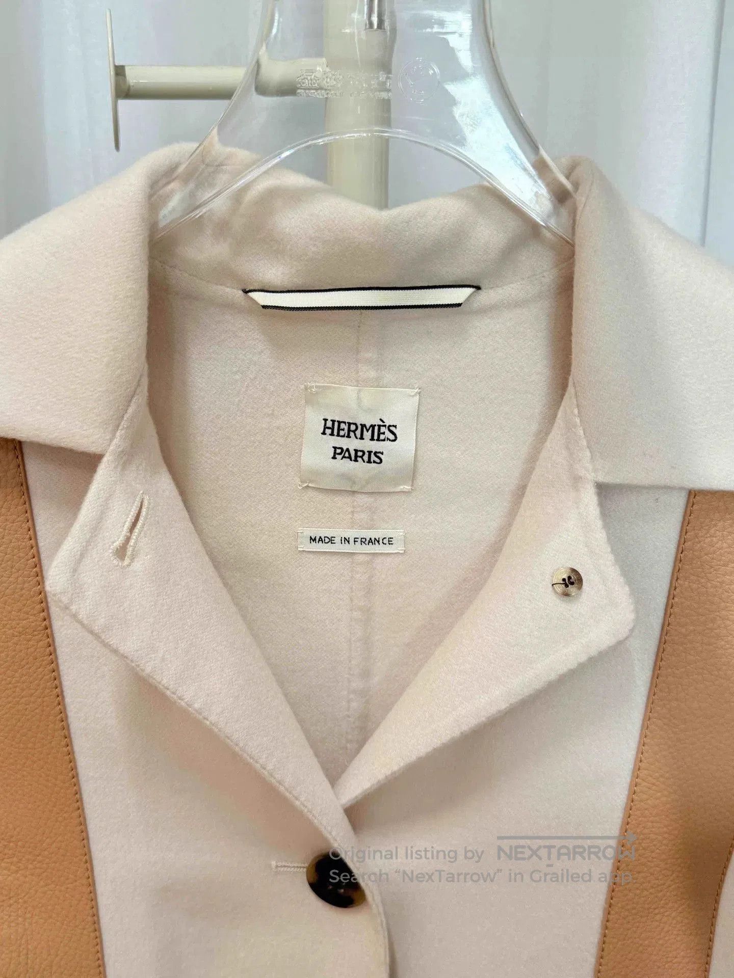 Hermes hermes striped beige and white cashmere coat. Size US S / EU 44-46 / 1 - 3 Thumbnail