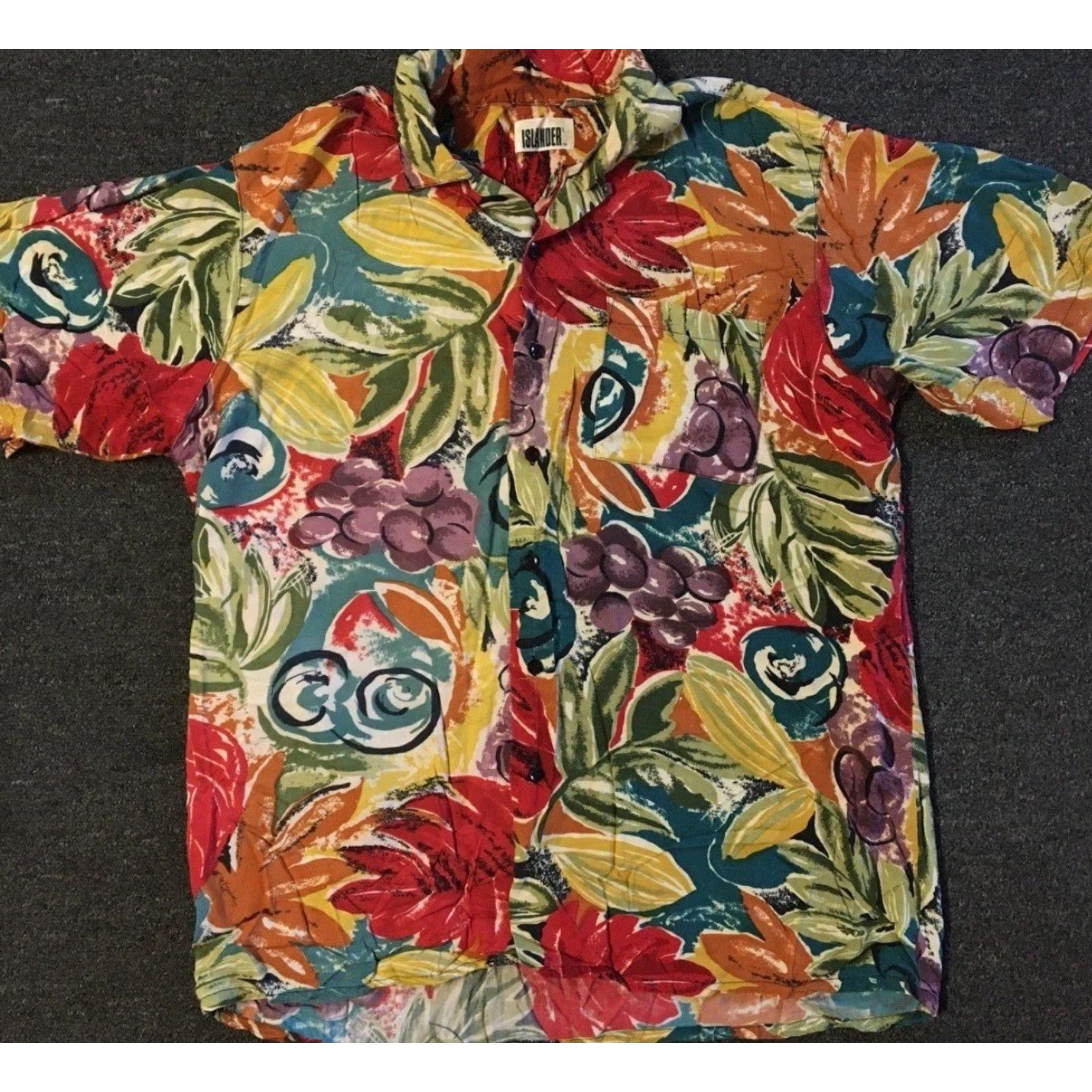 Vintage Vtg 90s Abstract Art Fruit All Over Print Polo Shirt L Red Men Short Sleeve Vintage 80s Surf Skate Grunge USA Beach Vaporwave Ocean Pacific Hawaii Y2k Size US L / EU 52-54 / 3 - 2 Thumbnail