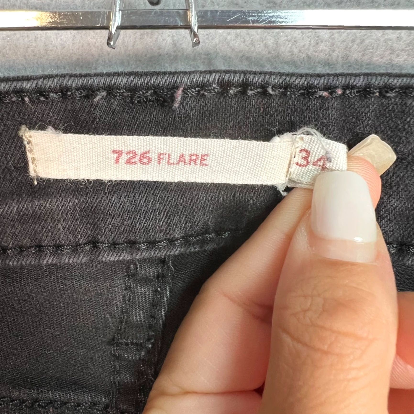 Levi's Levis 726 Flare Jeans 34 x 32 Black Cotton Blend Womens Size 24" / US 00 / IT 34 - 3 Thumbnail