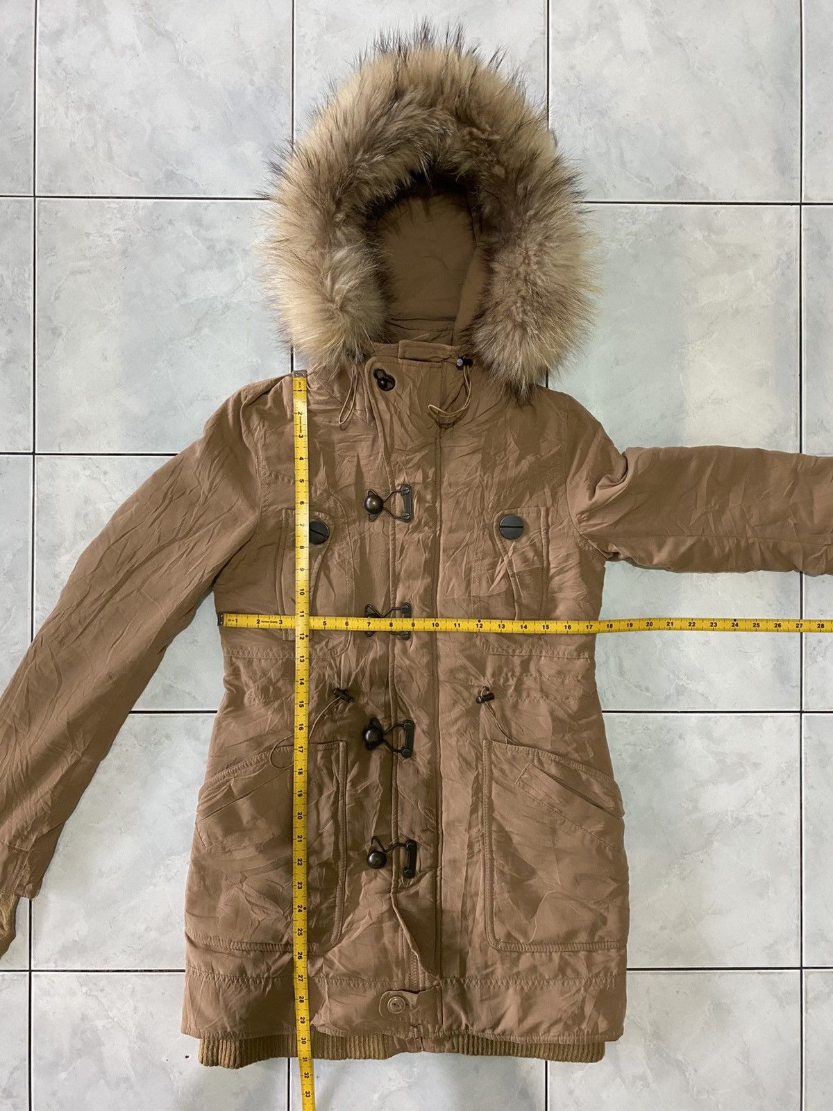 SLY Sly Tan Fur Hood Parka Jacket Heavy Winter Military Style Size ONE SIZE - 17 Thumbnail
