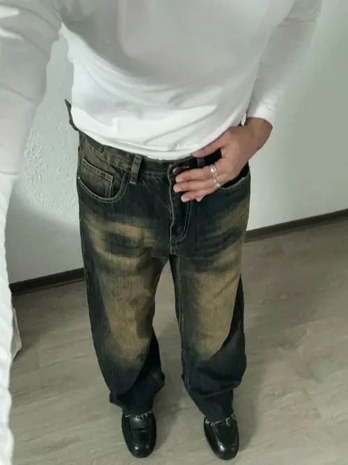 Japanese Brand Gradient Color Straight Denim Pants75 Size US 33 - 4 Thumbnail