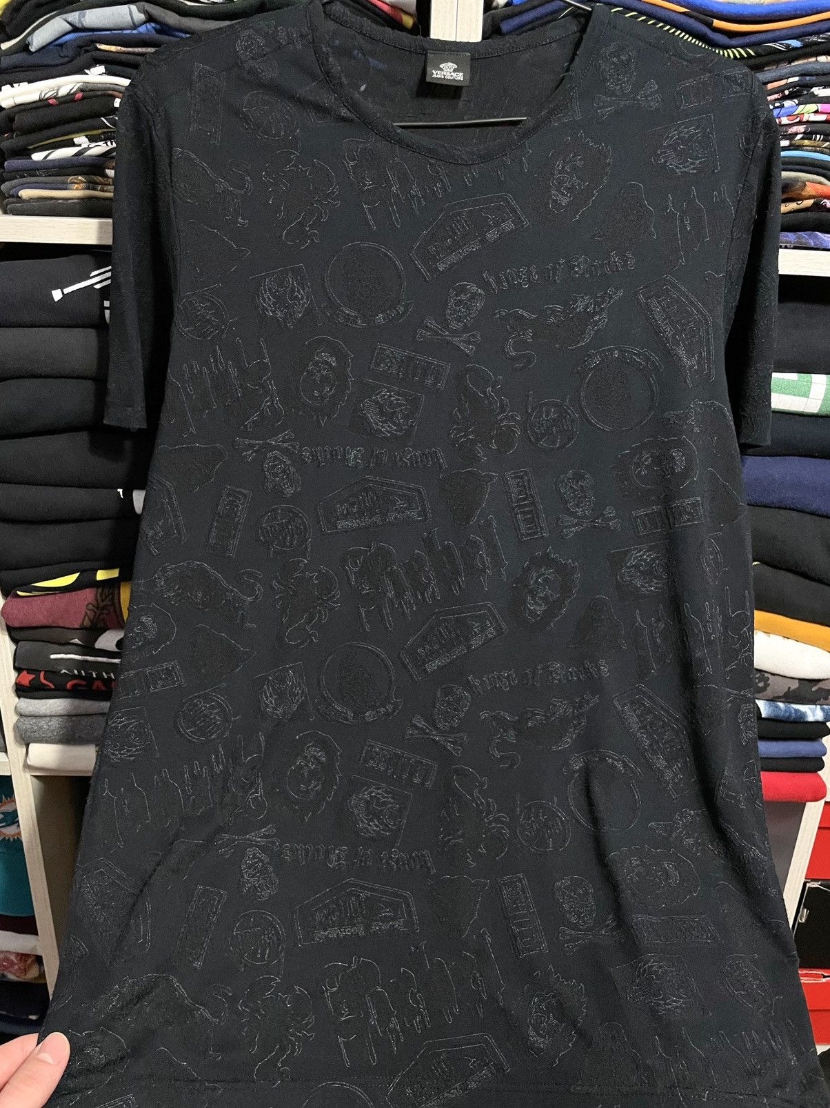 Versace Jeans Couture ARCHIVE Versace Jeans Couture Monogram Mesh T-Shirt Vintage Size US L / EU 52-54 / 3 - 5 Thumbnail