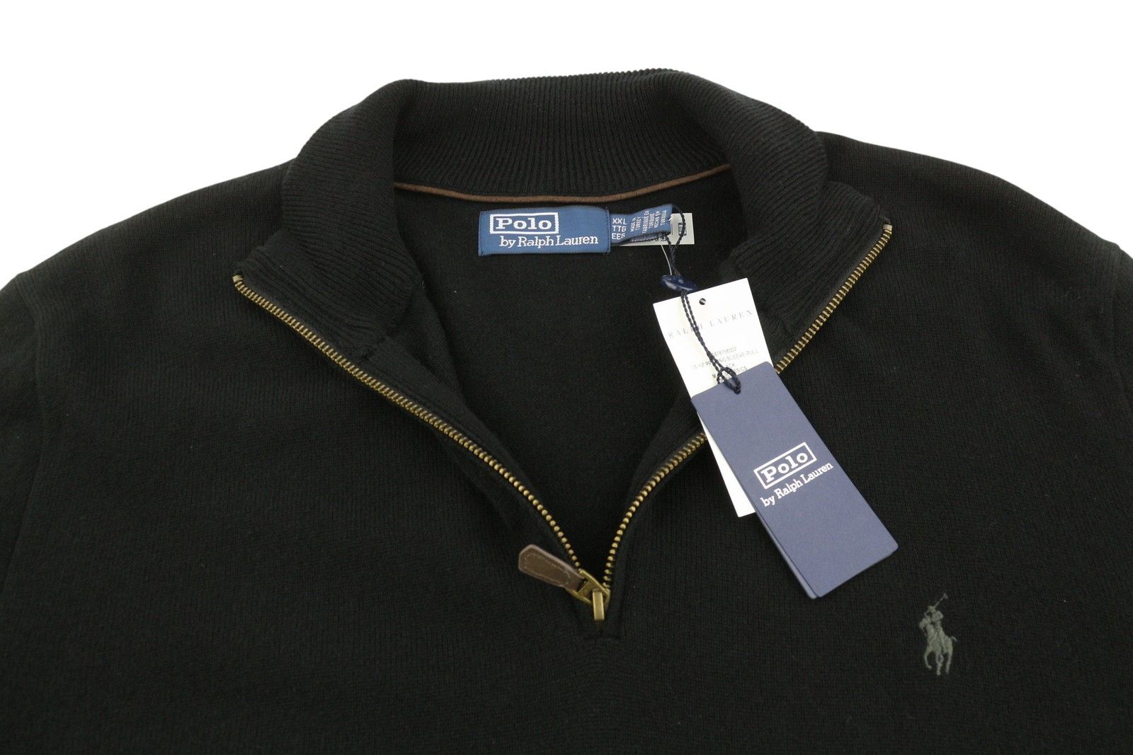 Ralph Lauren BLACK 2XL Half Zip Neck Wool Pullover Jumper 86939 Size US XXL / EU 58 / 5 - 5 Thumbnail