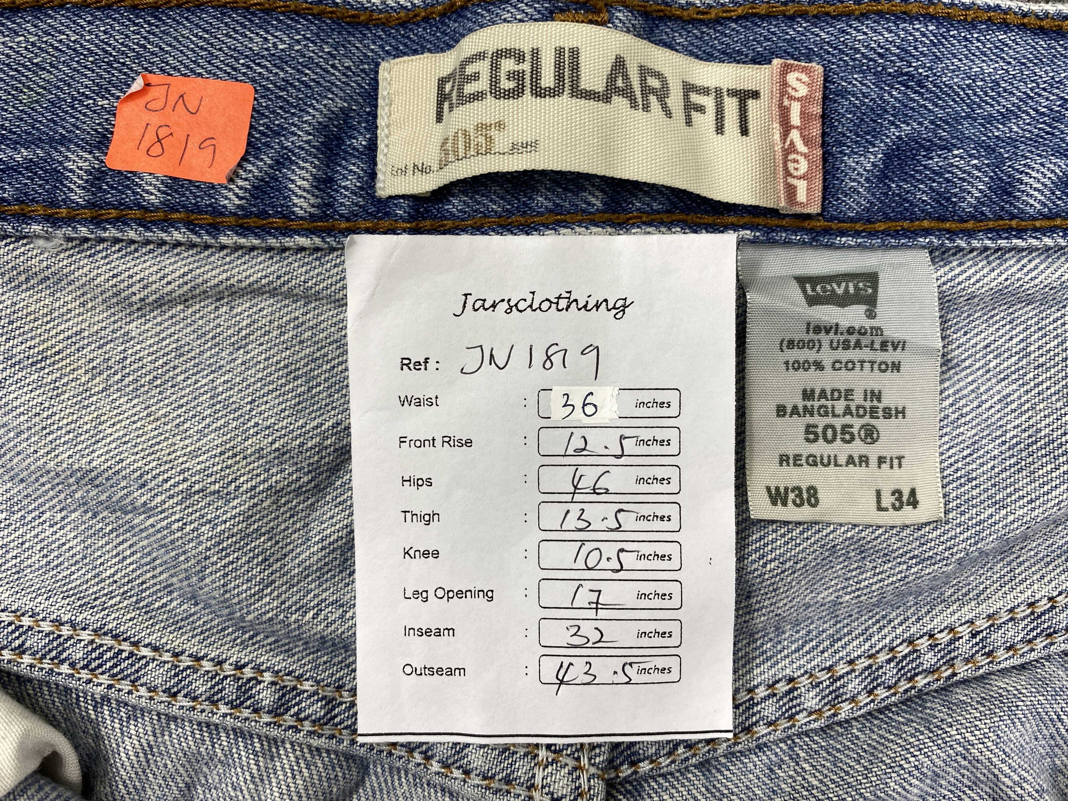 Levi's Light Blue Wash Vintage Levi's 505 36x32 Denim -JN1819 Size US 36 / EU 52 - 7 Thumbnail