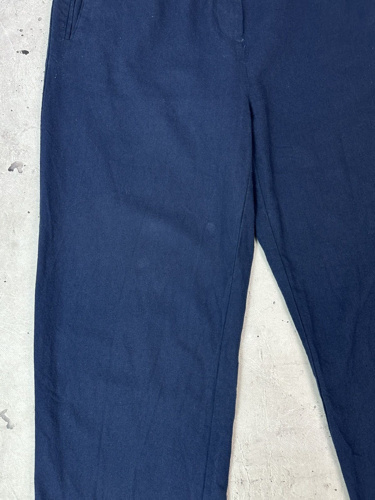 Folk Folk Loose Navy Blue Cotton-Linen Blend Men’s Casual Pants Size US 33 - 3 Thumbnail