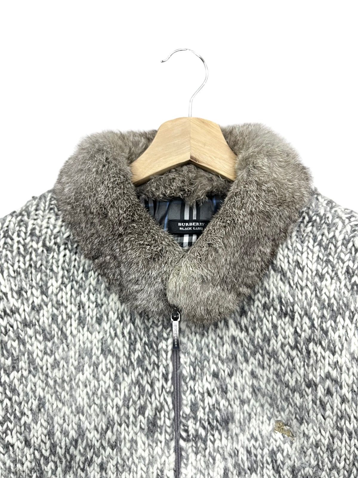 Black Label × Burberry × Vintage 🔥BURBERRY Black Label Rabbit Fur Wool Blends Knitted Jacket Size US M / EU 48-50 / 2 - 5 Thumbnail