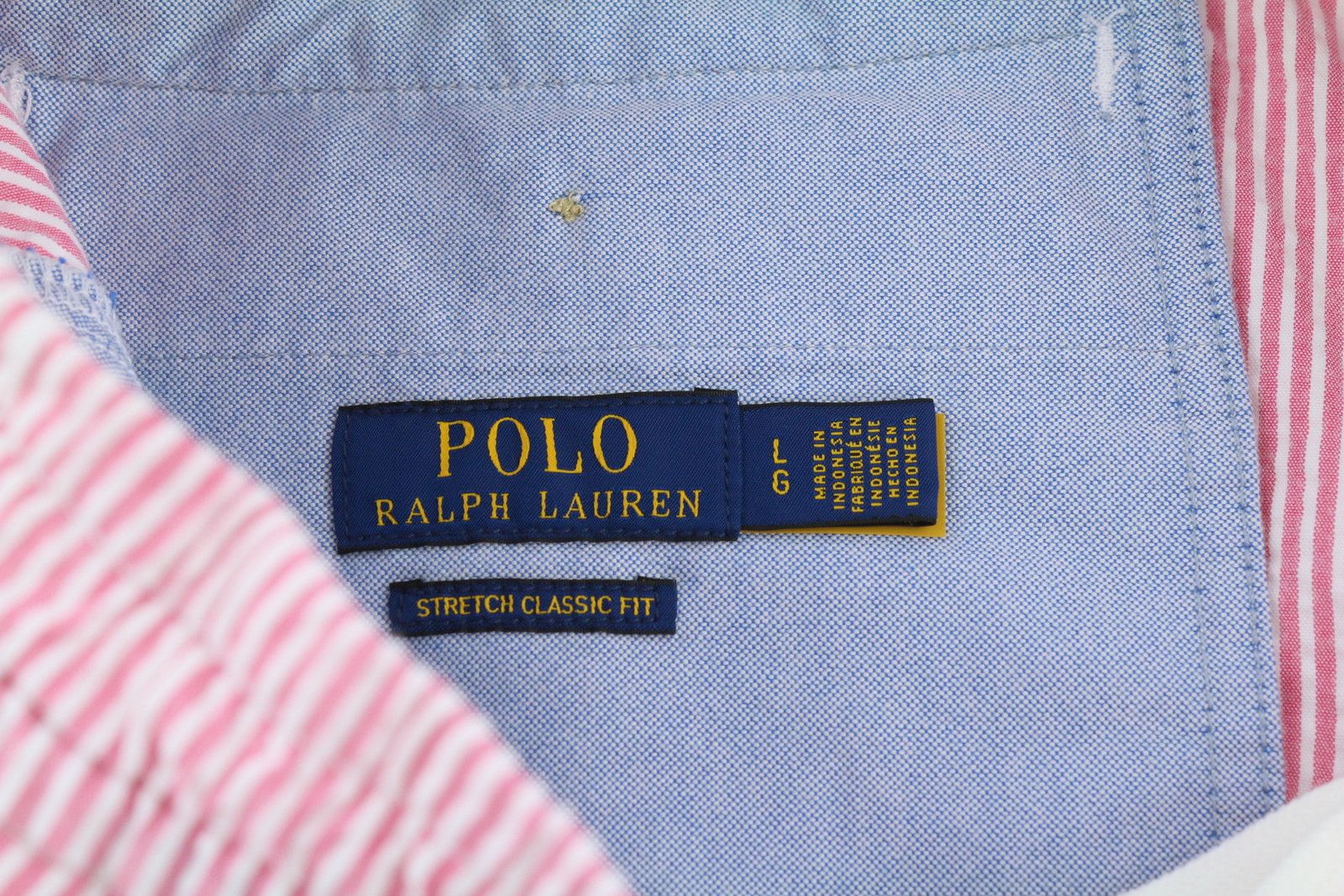 Polo Ralph Lauren STRETCH CLASSIC FIT L Chino Pink Pinstriped Shorts 84586 Size US 34 / EU 50 - 7 Thumbnail