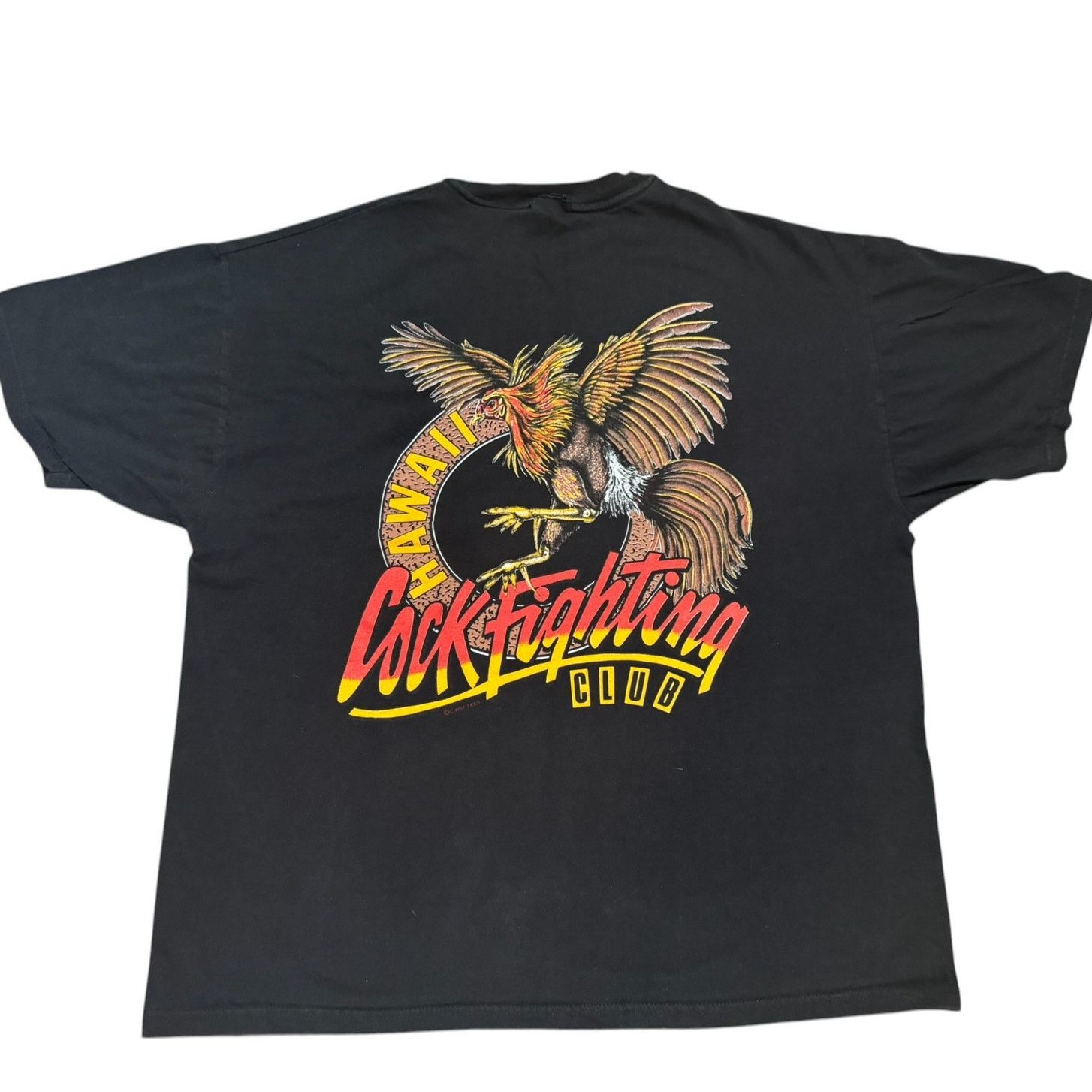 Vintage Vintage Y2K Hawaii Cock Fighting Club Tee XL cut tag Black Size US XL / EU 56 / 4 - 1 Thumbnail