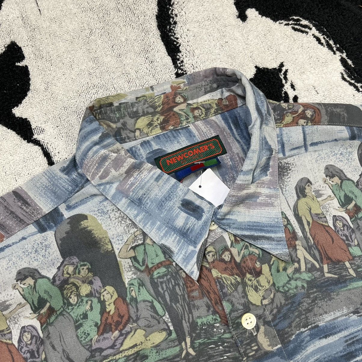 Vintage Newcomer's painting classic art pattern button shirt Size US L / EU 52-54 / 3 - 7 Thumbnail