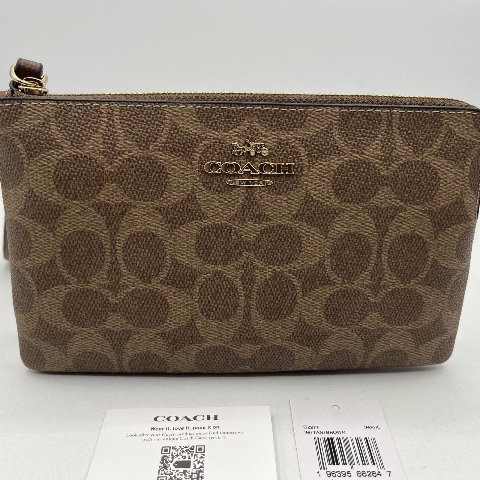 Coach NEW! Authentic! Brown/Black COACH Signature PVC Wristlet Size ONE SIZE - 3 Thumbnail