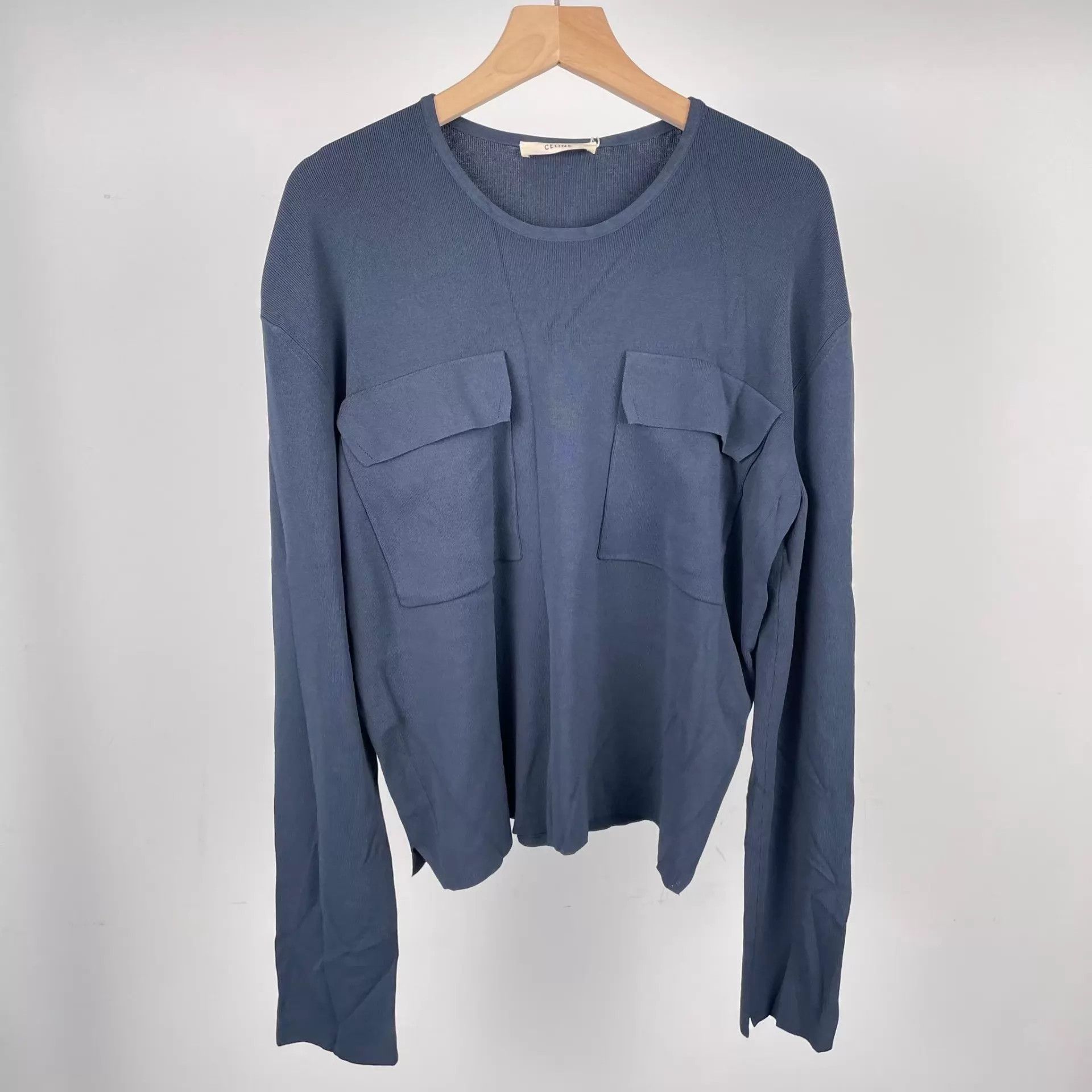Celine Celine Blue Long Sleeve Top S Size S / US 4 / IT 40 - 1 Thumbnail
