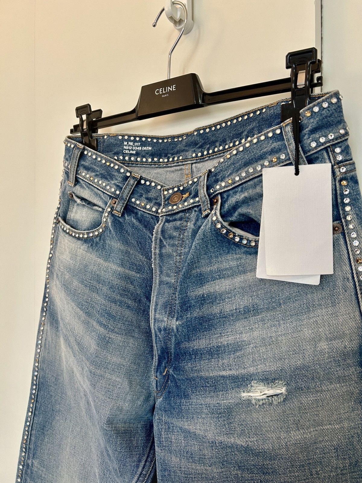 Celine CELINE BY HEDI SLIMANE 22AW WESLEY ZUMA JEANS WITH CRYSTAL Size US 28 / EU 44 - 7 Thumbnail