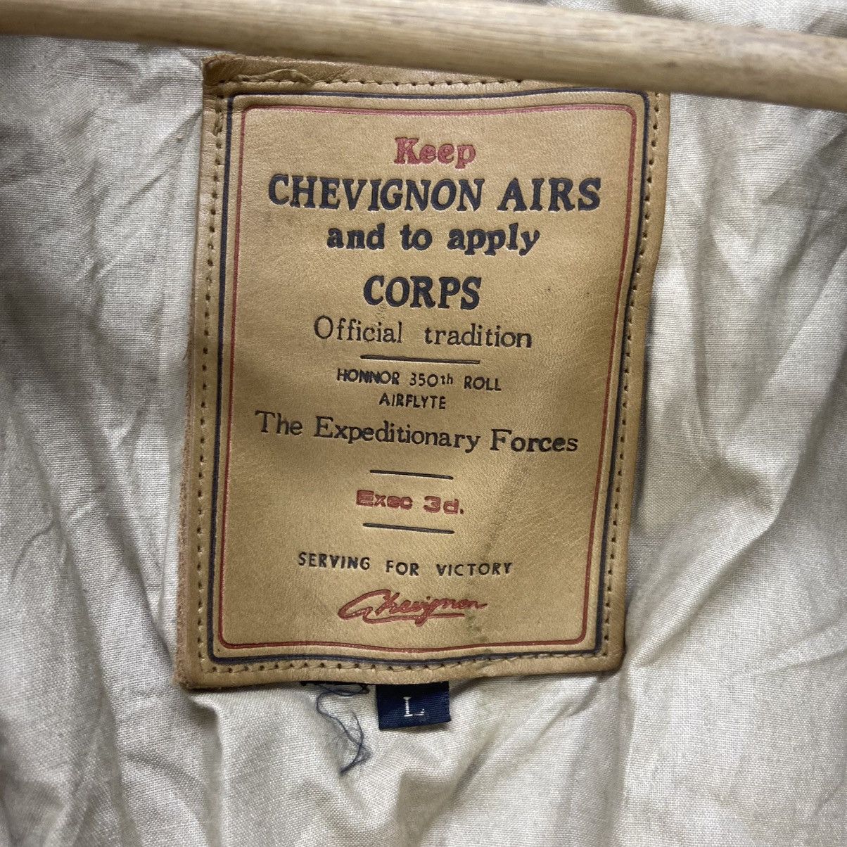Chevignon Vtg Chevignon Honnor 350th Roll Airflyte A-2 Type Leather Size US M / EU 48-50 / 2 - 17 Thumbnail