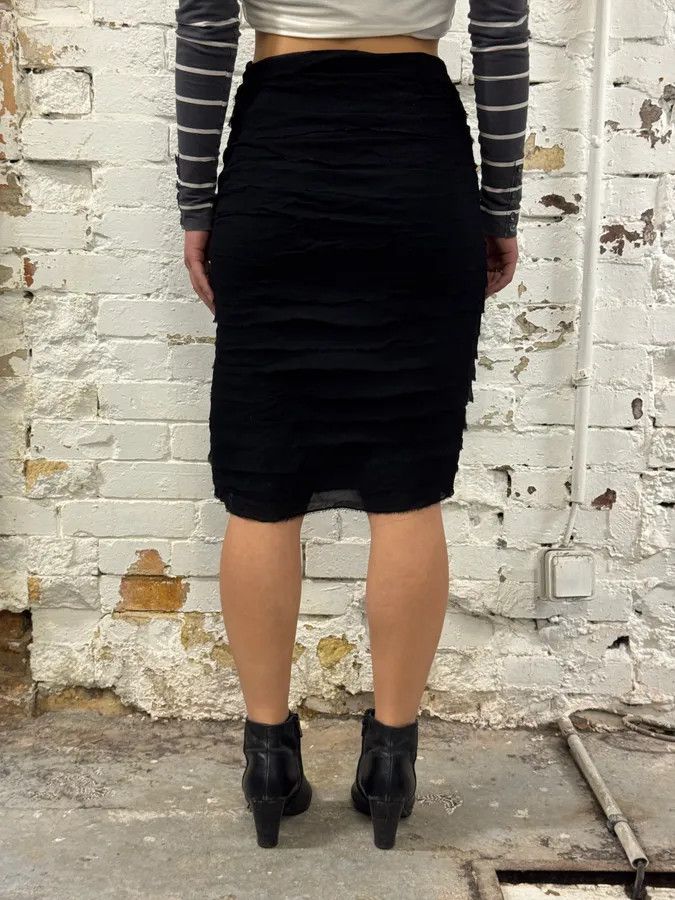 Vintage 1990s Plein Sud Black Silk Skirt Size 24" / US 00 / IT 34 - 3 Thumbnail