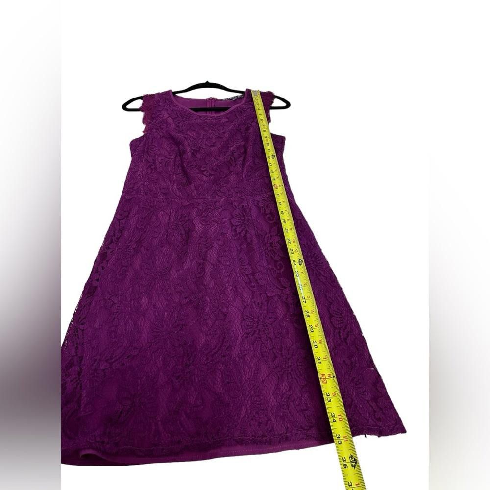 Designer Brixon Ivy l Purple Sleeve Lace Sheath Dress Small Size S / US 4 / IT 40 - 4 Thumbnail