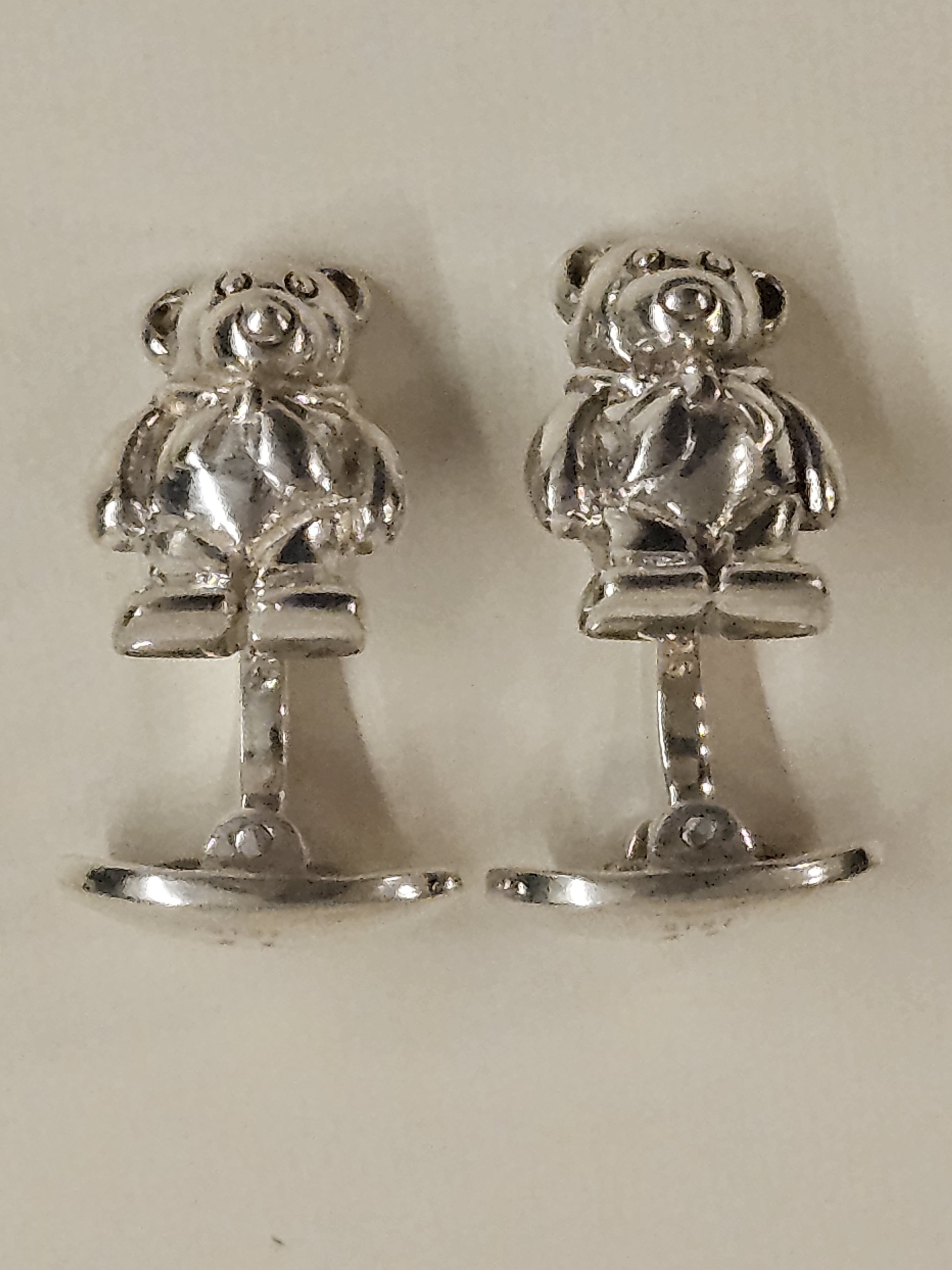 Thom Browne Thom Browne Black Fleece Teddy Bear 925 Cufflinks Size ONE SIZE - 5 Thumbnail