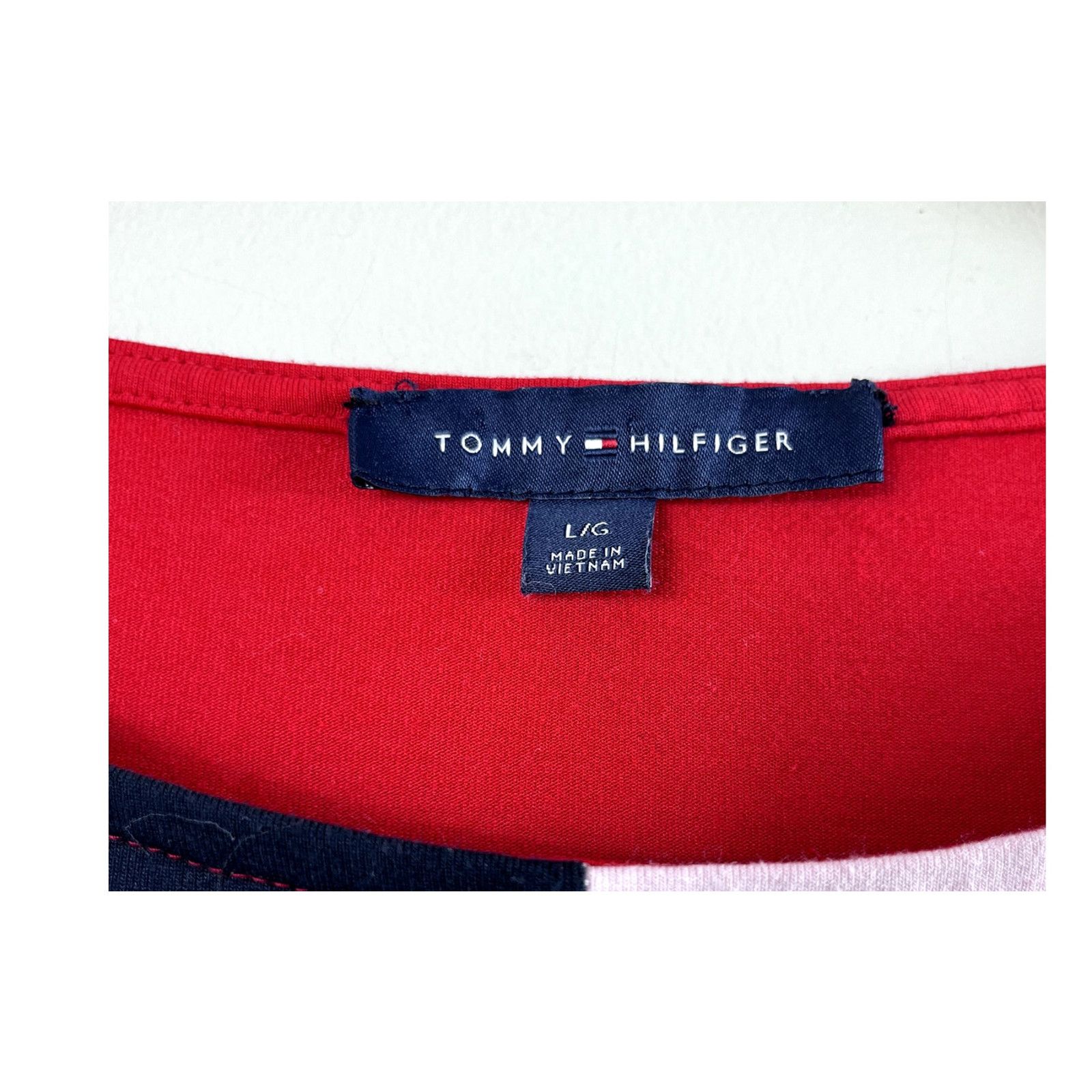 Tommy Hilfiger Red Women's Colorblock Tommy Hilfiger Blouse L Size L / US 10 / IT 46 - 4 Thumbnail