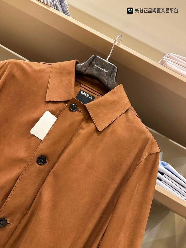 Ermenegildo Zegna Zegna Brown Suede Lapel Leather Jacket. Size US M / EU 48-50 / 2 - 5 Thumbnail