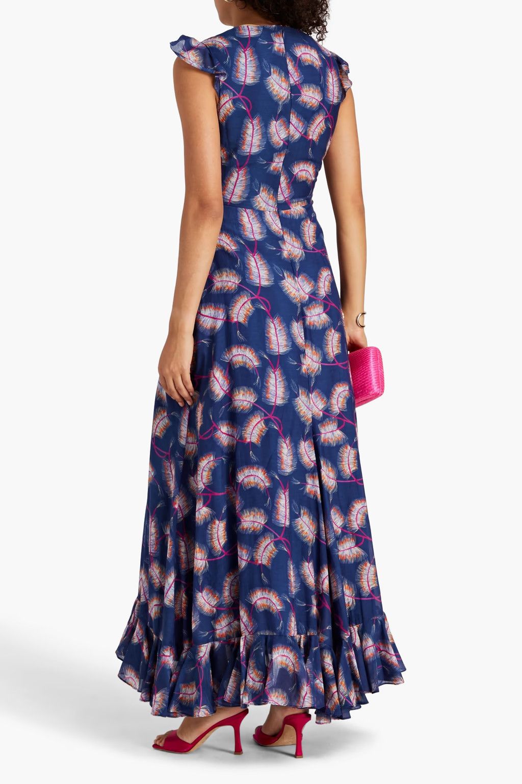 Other o1s22i1n0924 Cotton Silk Emma Maxi Dress in Blue Size M / US 6-8 / IT 42-44 - 3 Thumbnail