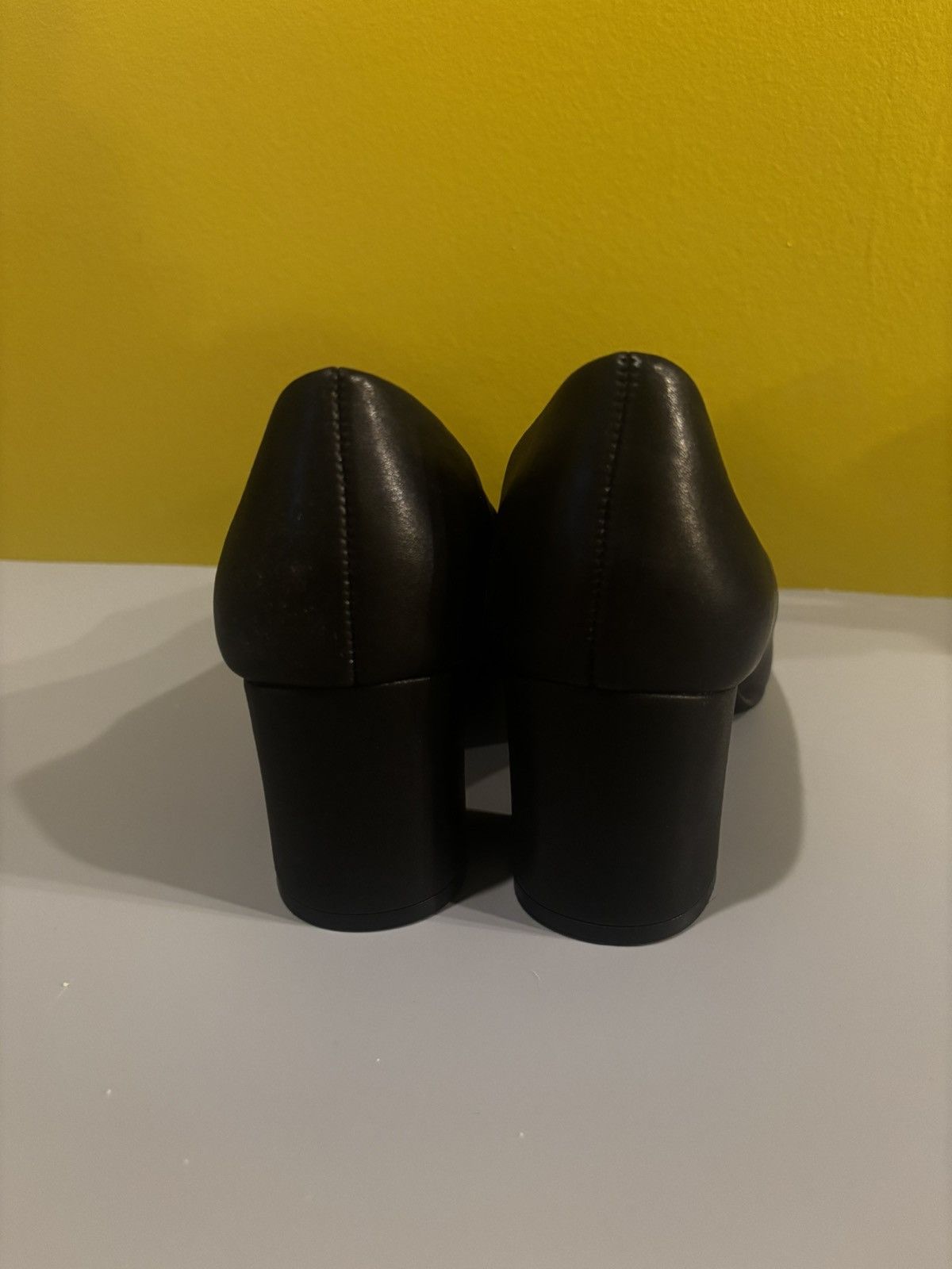 Naturalizer Black leather square heels0921 Size US 8 / IT 38 - 3 Thumbnail