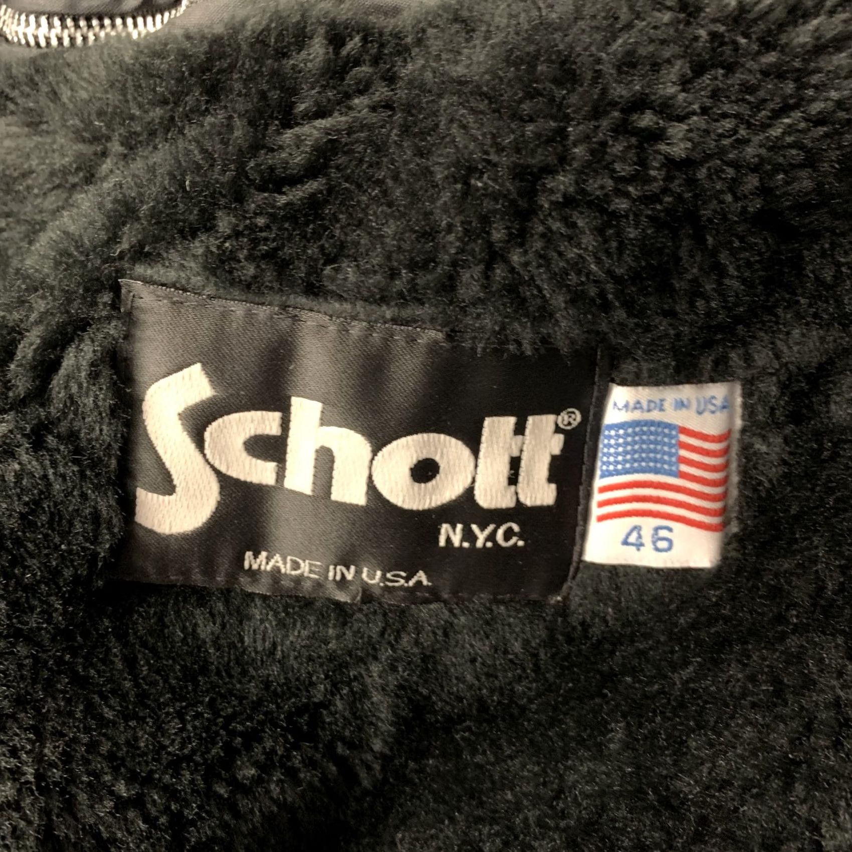 Schott SCHOTT Black Leather Moto Racer Jacket 46 Men Leather Jacket Vintage? MH Size US S / EU 44-46 / 1 - 8 Thumbnail