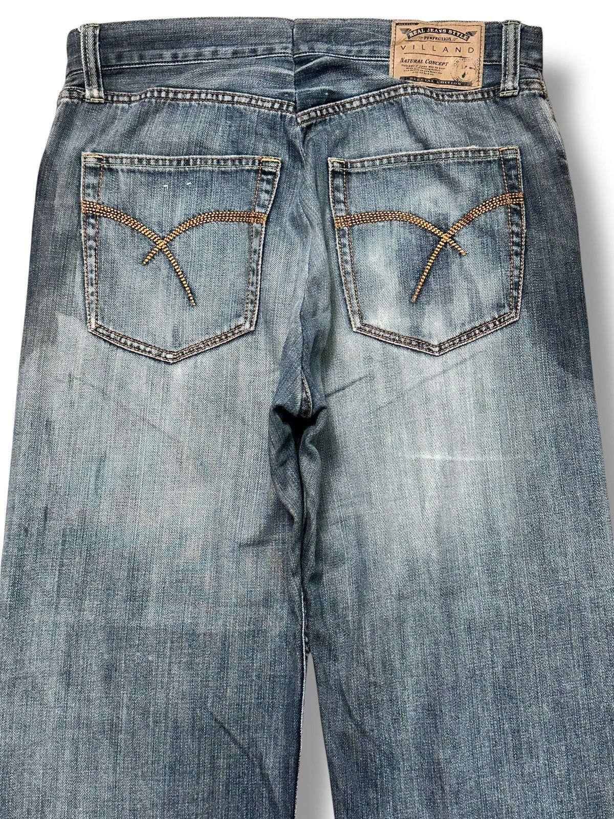 Japanese Brand Villand Vintage Distressed Baggy Loose Style With Faded Wash Size US 31 - 5 Thumbnail