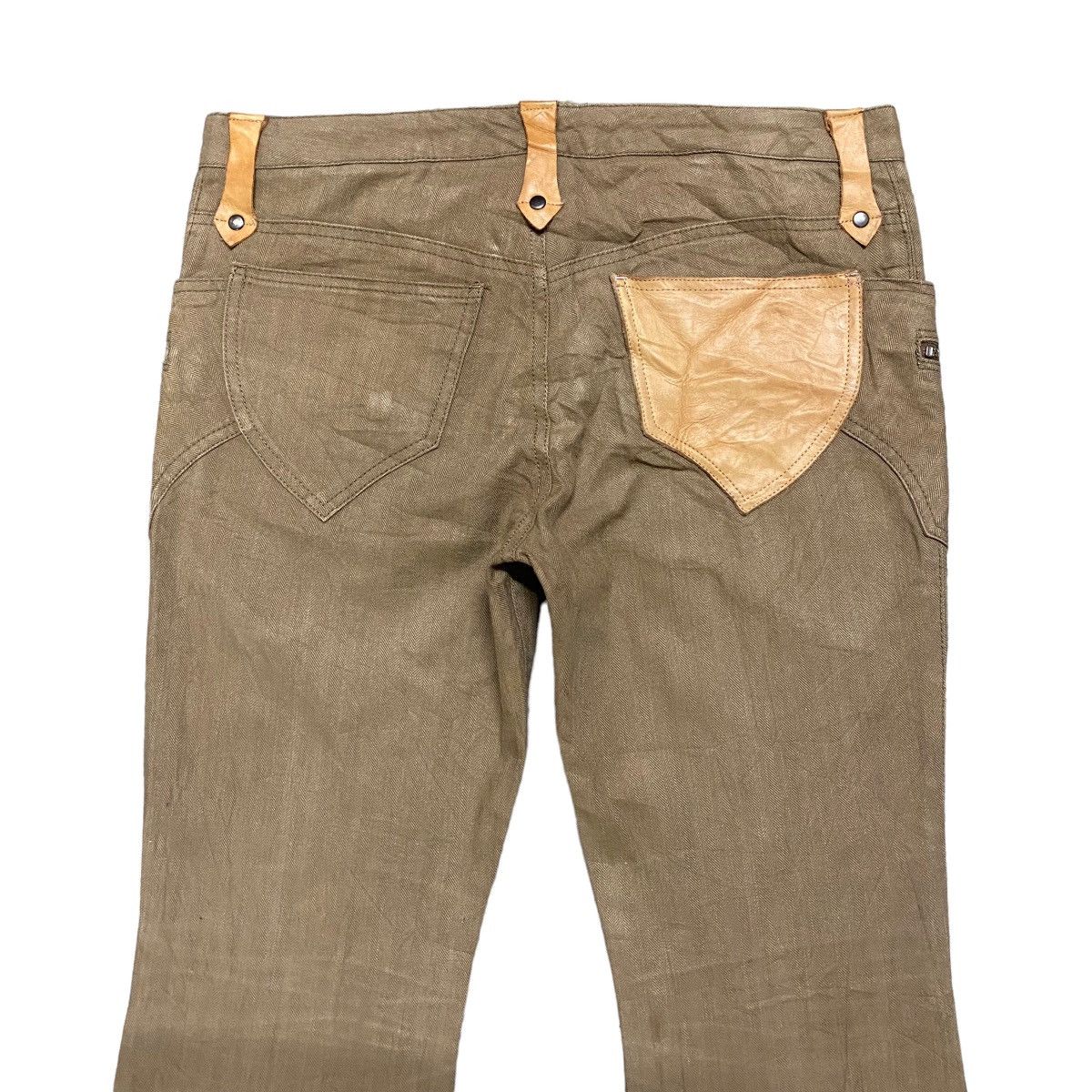 Japanese Brand Japanese Brand Gtreat Leather Trimmed Cargo Flare Pants Size 30" / US 8 / IT 44 - 10 Thumbnail