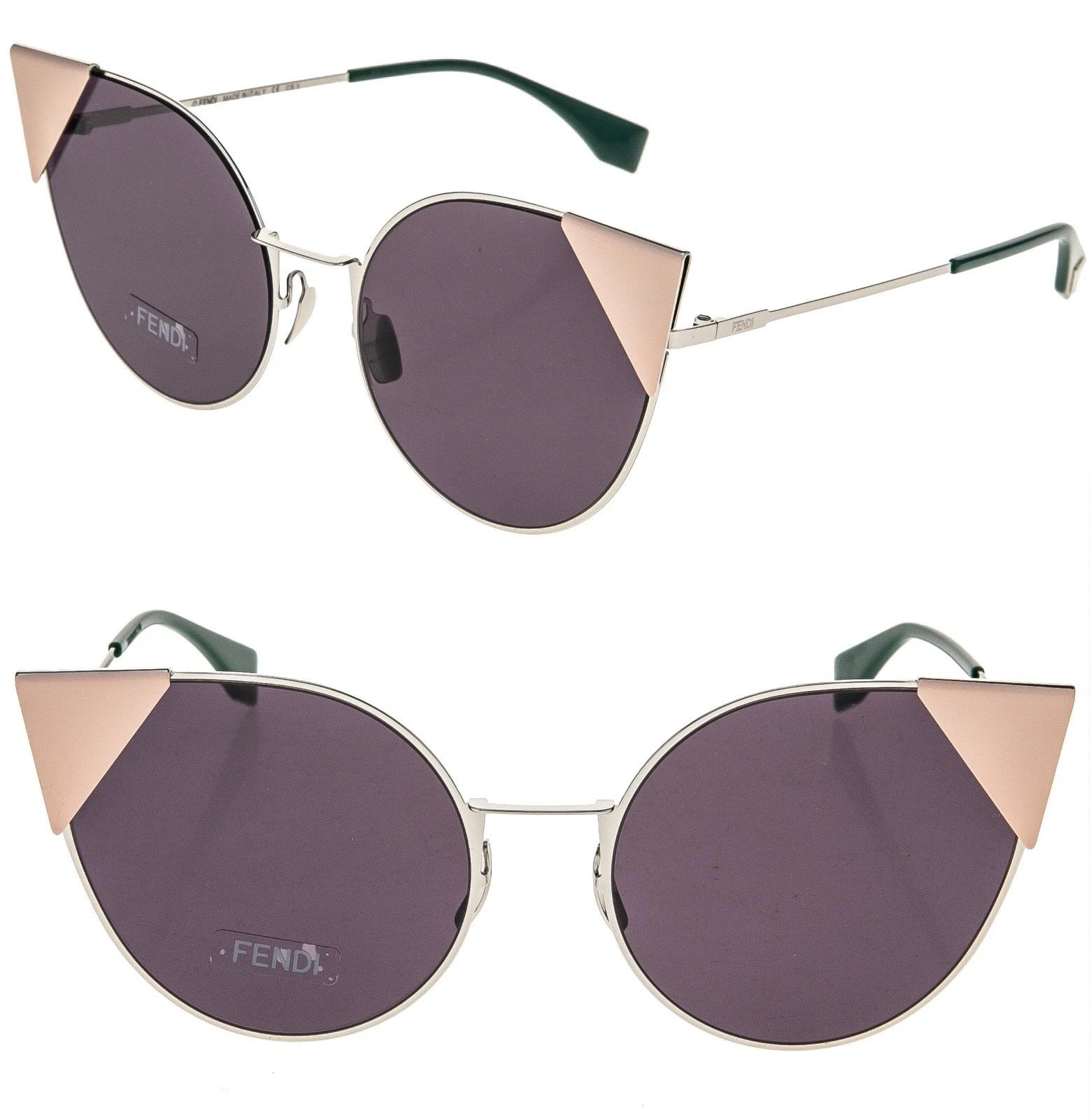Fendi FENDI FF0190S LEI 0190 Silver Pink Geometric Triangle Cat Size ONE SIZE - 1 Thumbnail