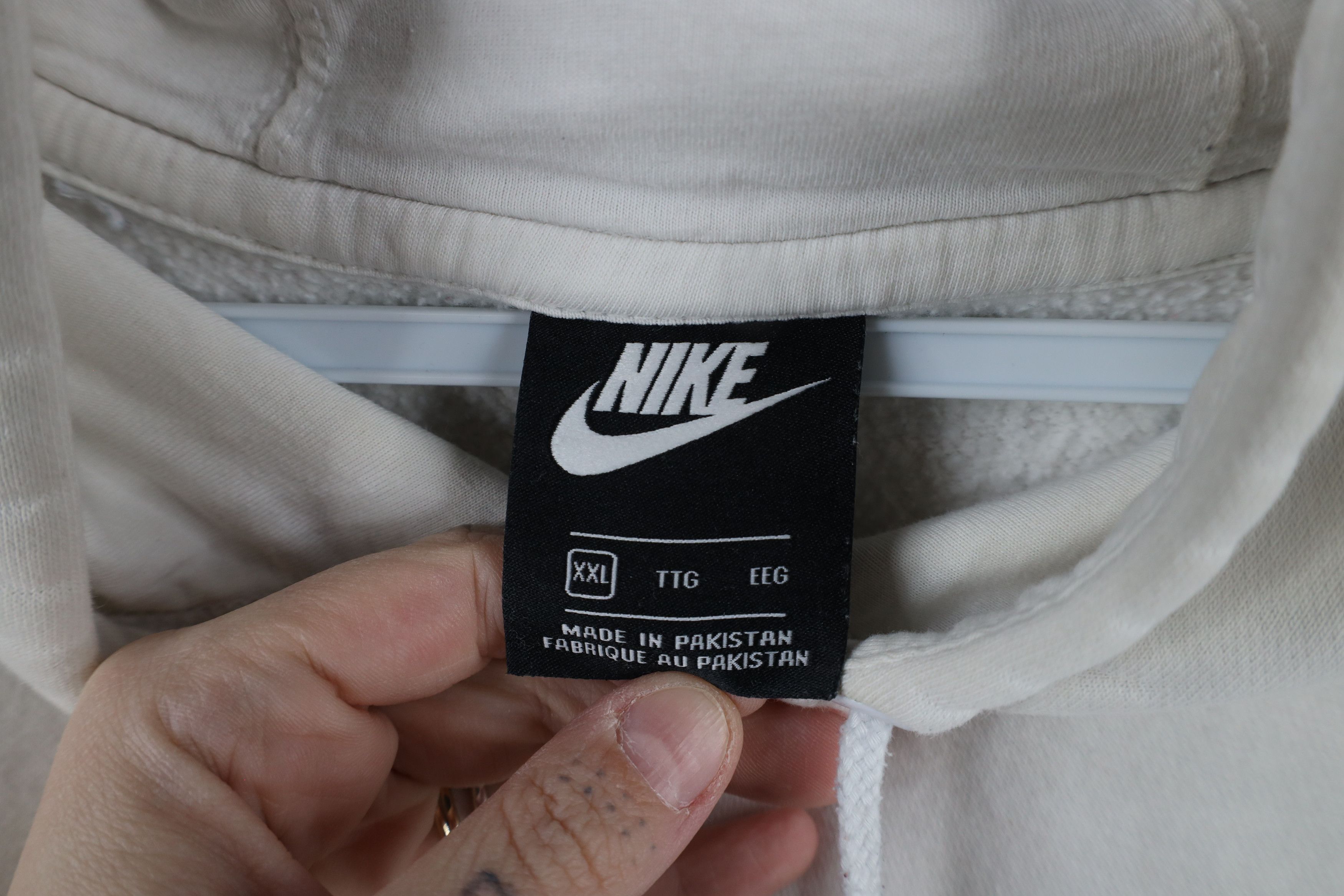 Nike × Vintage Vintage Y2K Nike Travis Scott Mini Swoosh Hoodie Off White Size US XXL / EU 58 / 5 - 10 Thumbnail