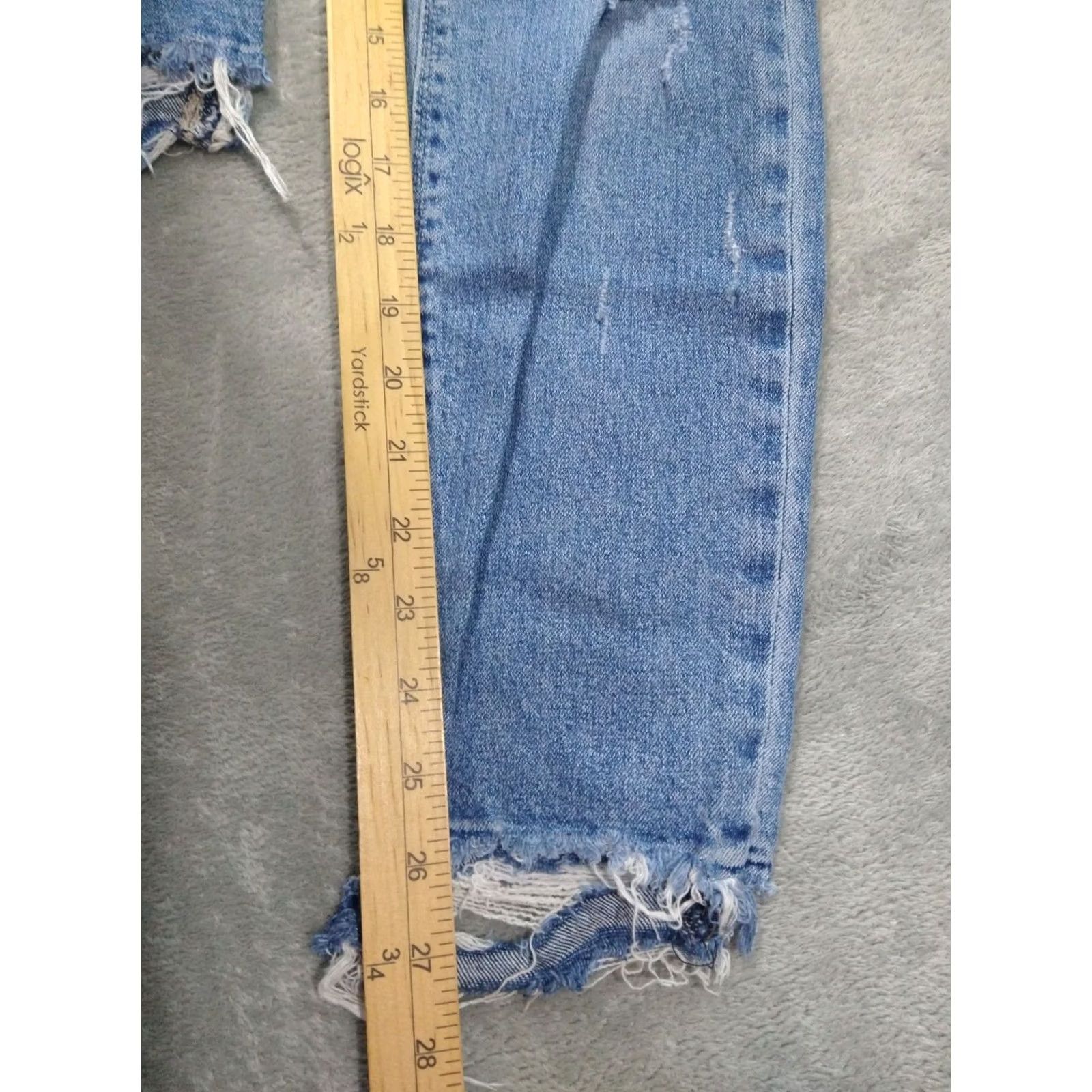 Lucky Brand Lucky Brand Jeans Womens 4/27 Blue Cone Denim AVA Skinny Mid Rise Distressed Size 4 27in Inseam 27in Blue 5-Pocket Design Denim Shirt? Size 27" / US 4 / IT 40 - 5 Thumbnail
