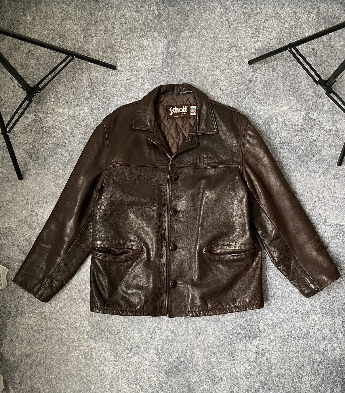 Avirex × Schott Vintage Schott Leather Motorcycle Jacket Size US L / EU 52-54 / 3 - 1 Thumbnail