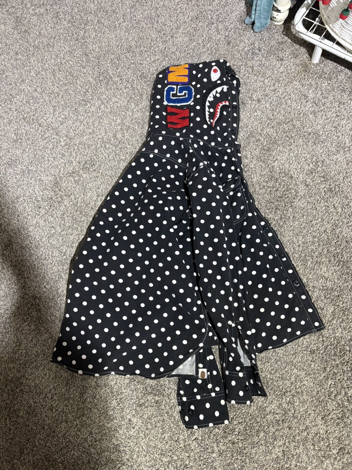 Bape Vintage polk a dot bape button up hoodie Size US M / EU 48-50 / 2 - 1 Thumbnail