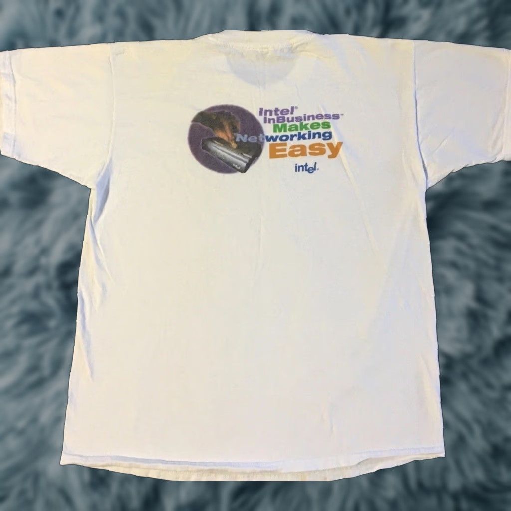 Apple VINTAGE Intel Faded Promo Shirt L White Microsoft T-Shirt Mens 90s Grunge California 80s Tech Meme Space Size US L / EU 52-54 / 3 - 1 Thumbnail