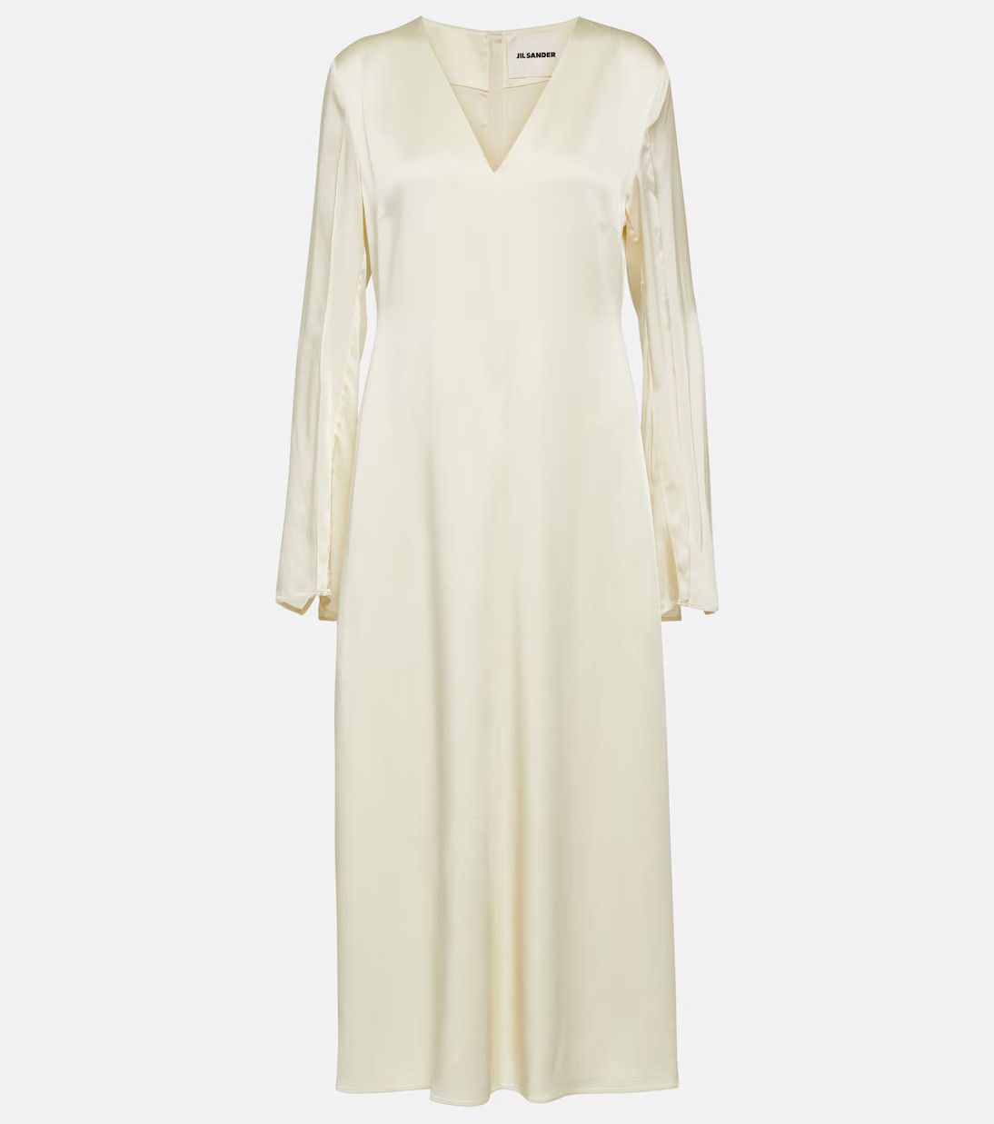 Jil Sander o1y0925 Midi Dress in Ivory Size L / US 10 / IT 46 - 1 Thumbnail