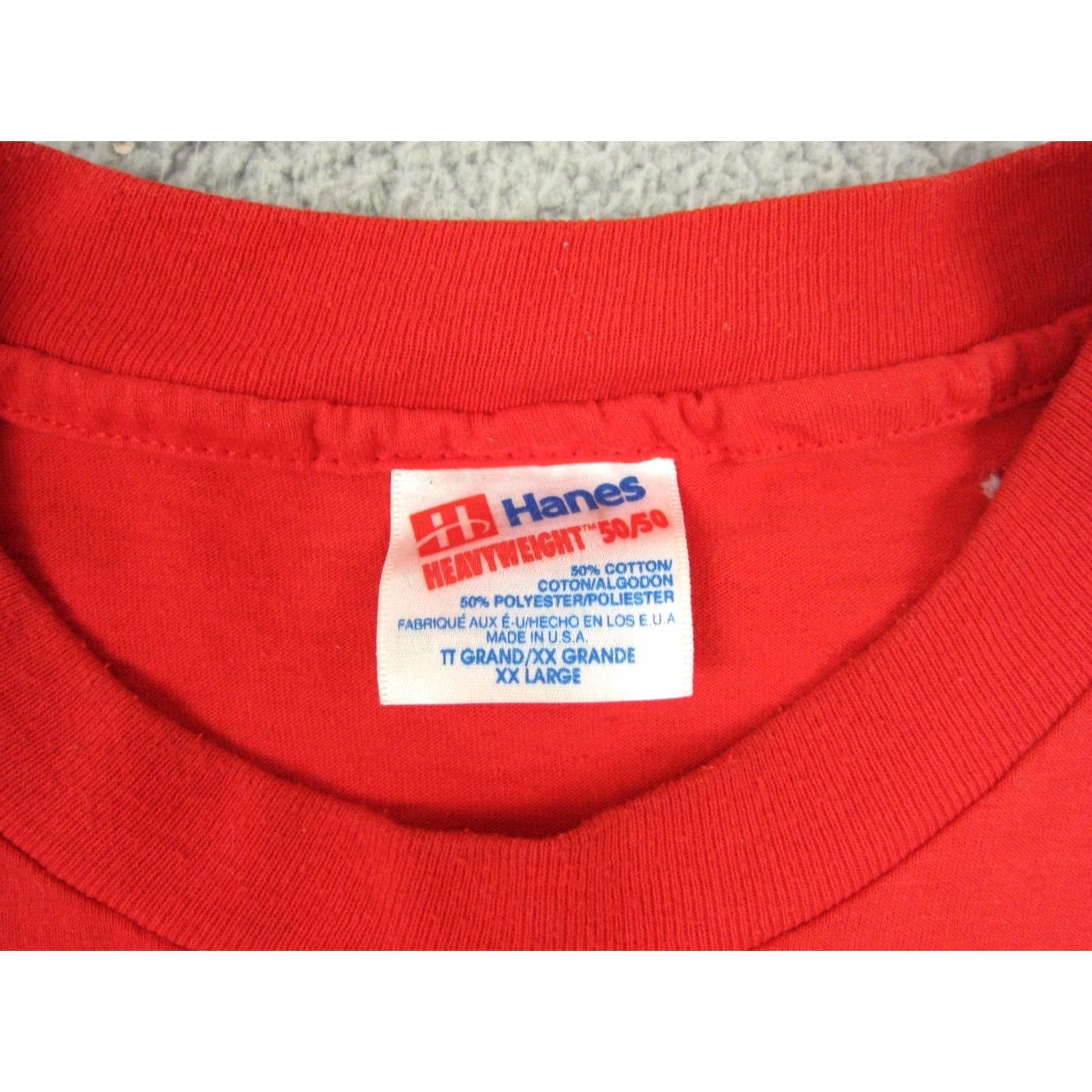 Hanes VINTAGE Hanes Shirt Adult 2XL Red Crew Neck Short Sleeve Solid Logo Made in USA Doctor Medical Mens Size US XXL / EU 58 / 5 - 4 Thumbnail