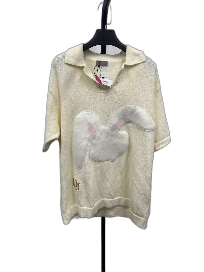 Dior Dior Rabbit Print Short Sleeve Polo Shirt-yf Size US M / EU 48-50 / 2 - 1 Thumbnail