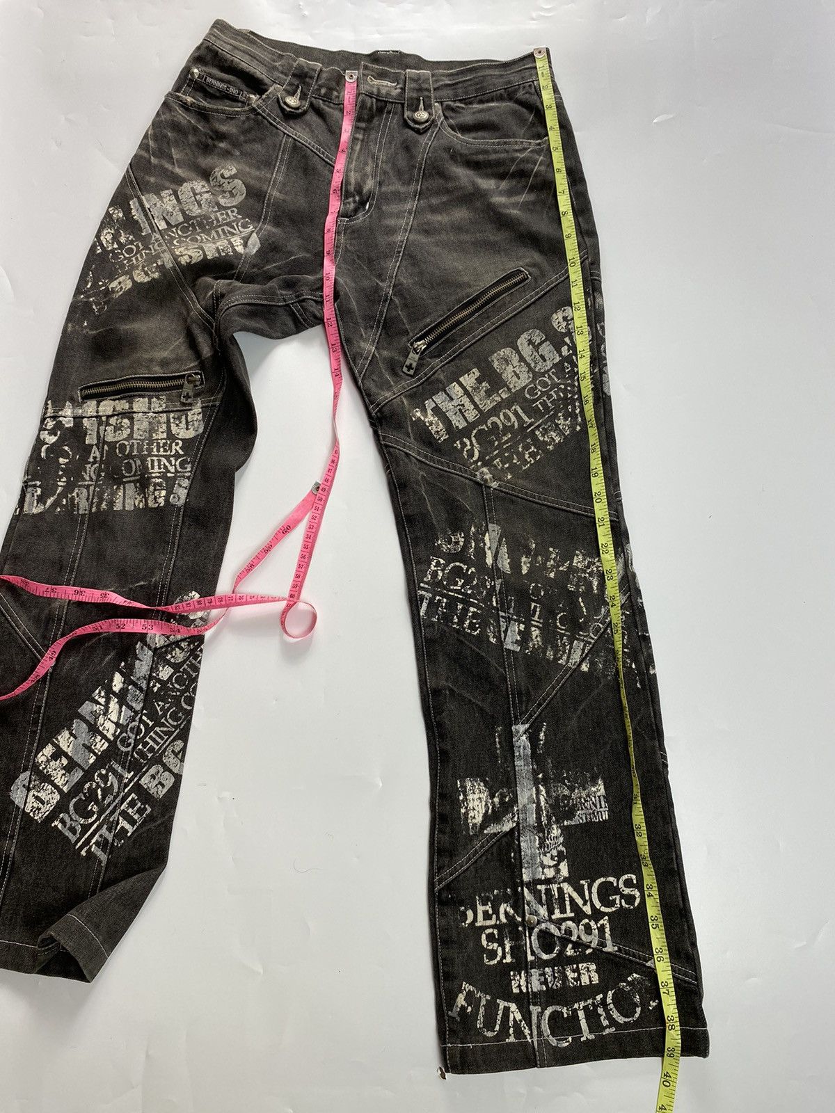 Japanese Brand Bernings sho spell out printed pant studded Size US 29 - 17 Thumbnail
