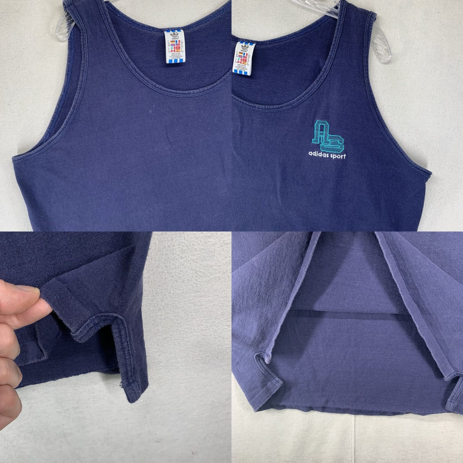 Adidas VINTAGE Adidas Men’s Sleeveless Tank Top T-Shirt XL Blue Sports Embroidered 80s Size US XL / EU 56 / 4 - 8 Thumbnail