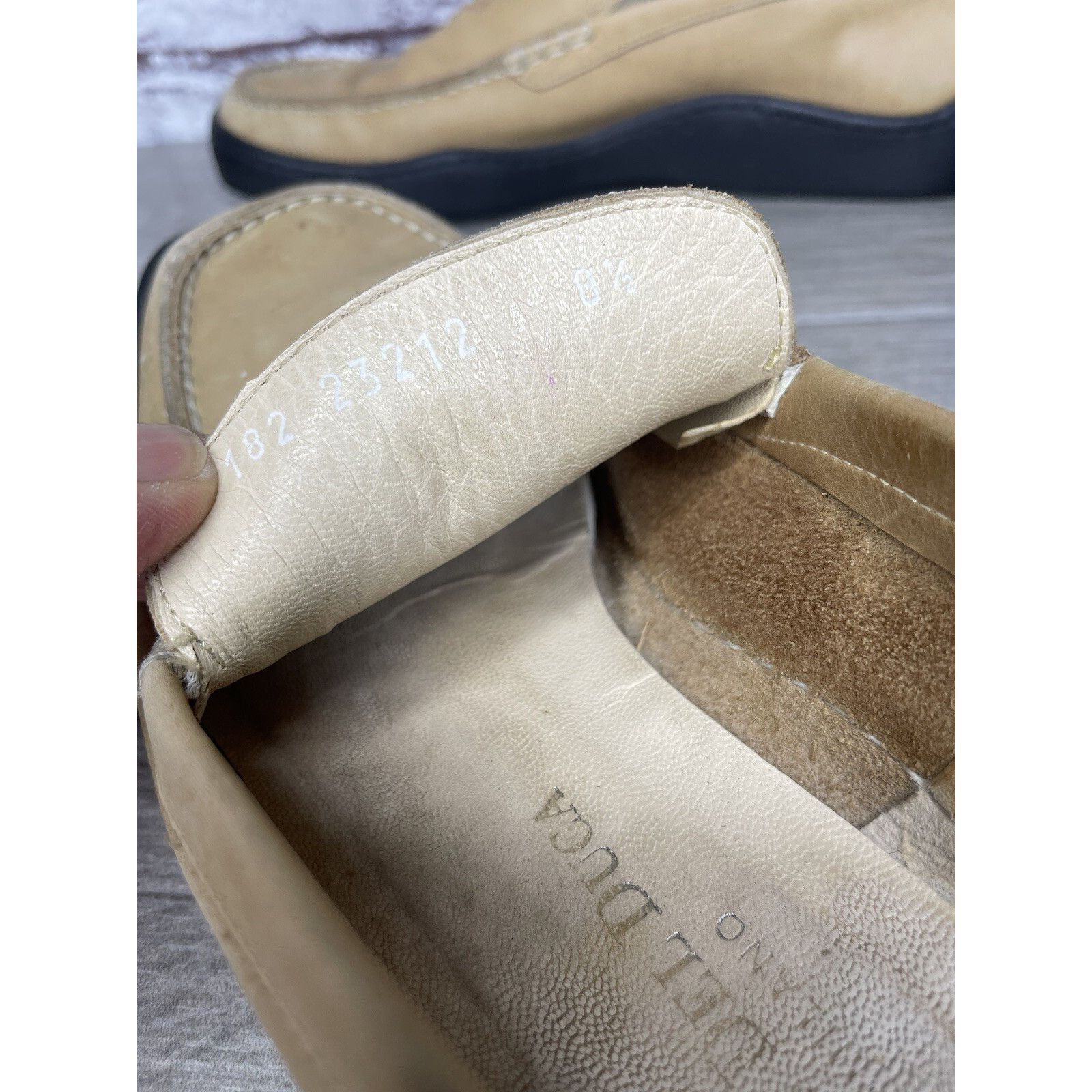 Other Duccio Del Duca Tan Leather Square Toe Wedge Designer Loafer Size US 8.5 / IT 38.5 - 13 Thumbnail