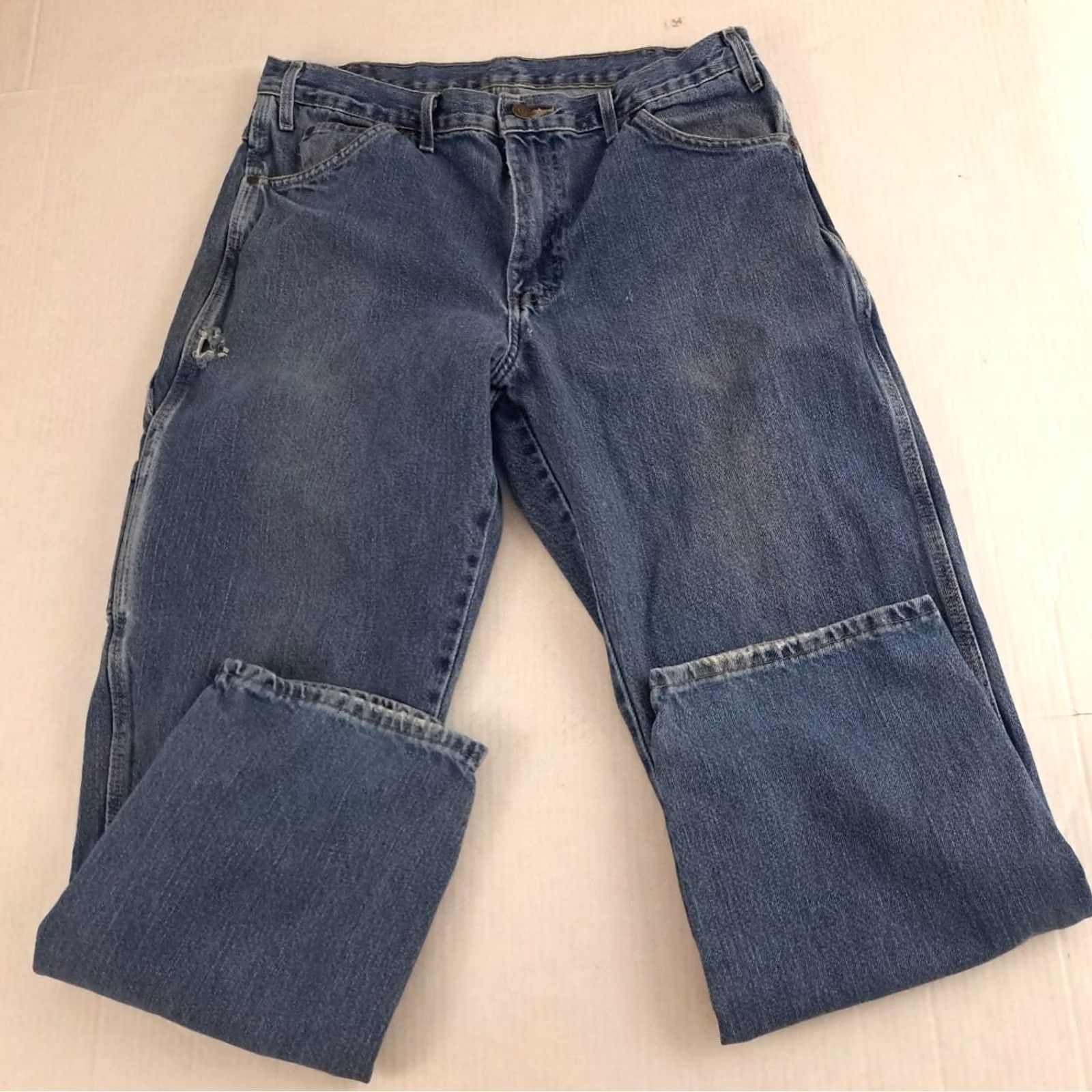 Dickies VINTAGE Dickies Jeans Carpenter 34 Men's Denim 5-Pocket Straight Inseam 30 Blue Cotton Regular Waist 34 Size 34 Size US 34 / EU 50 - 7 Thumbnail