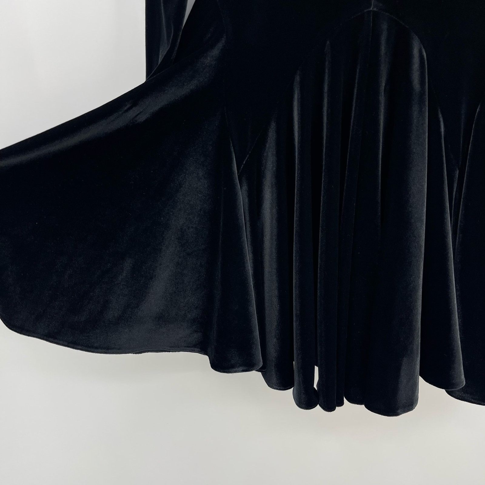 Other SELMACILEK | Black Velvet Skater Dress Long Sleeve Mini S Size S / US 4 / IT 40 - 12 Thumbnail