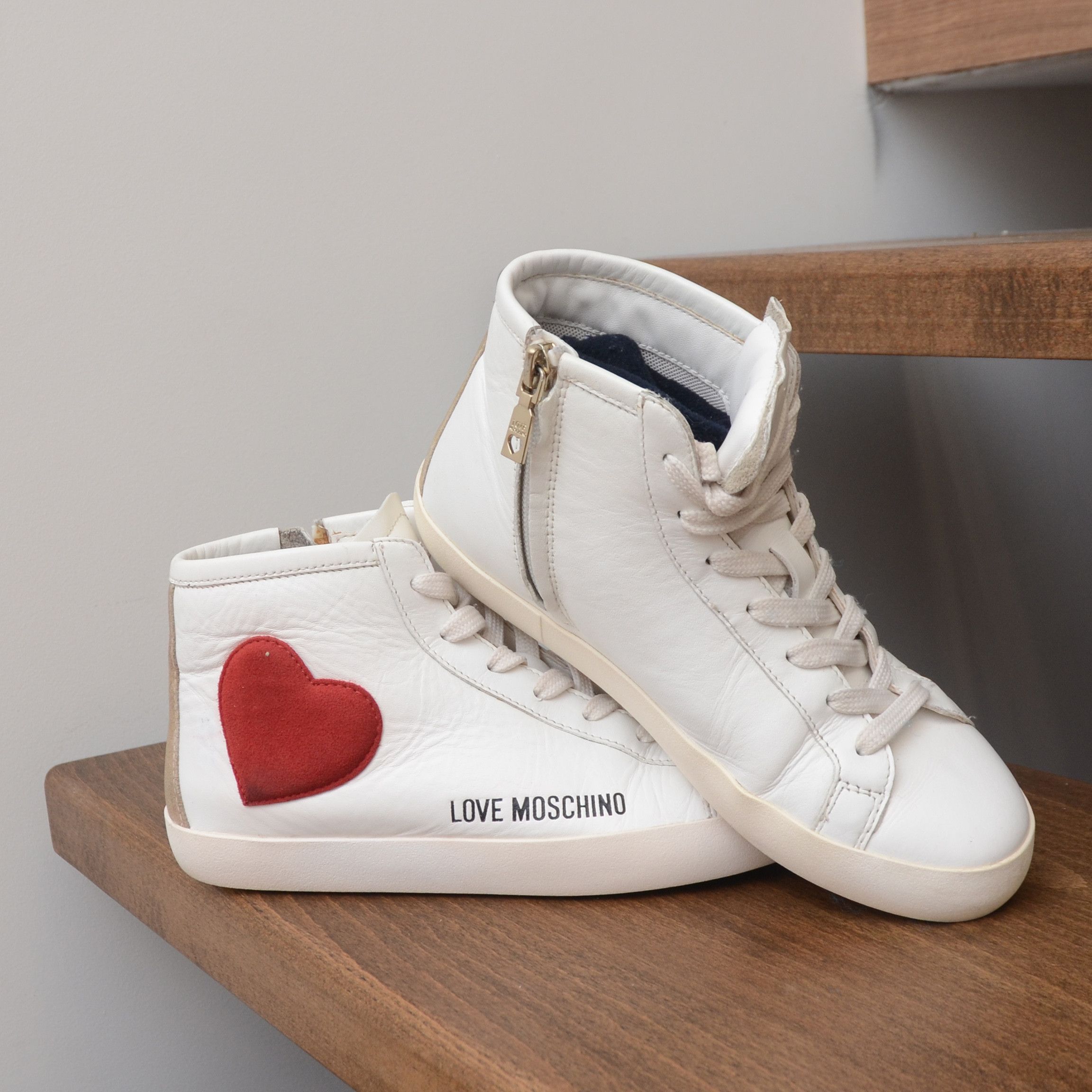 Love Moschino Love Moschino Women's White Mid Top Sneakers Size 35 EU Size US 4 / IT 34 - 9 Thumbnail