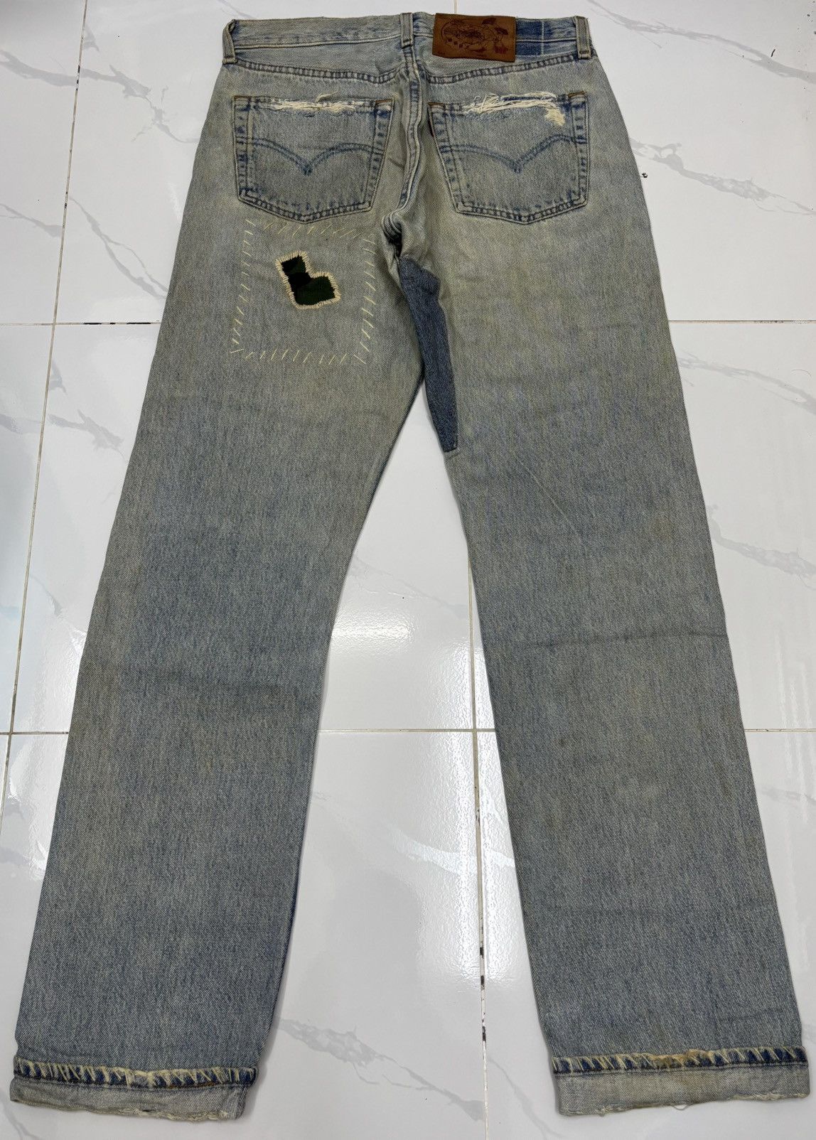 Kapital GRAIL Levis 501 Boro Sashiko Custom Distressed Denim Jeans Size US 30 / EU 46 - 14 Thumbnail