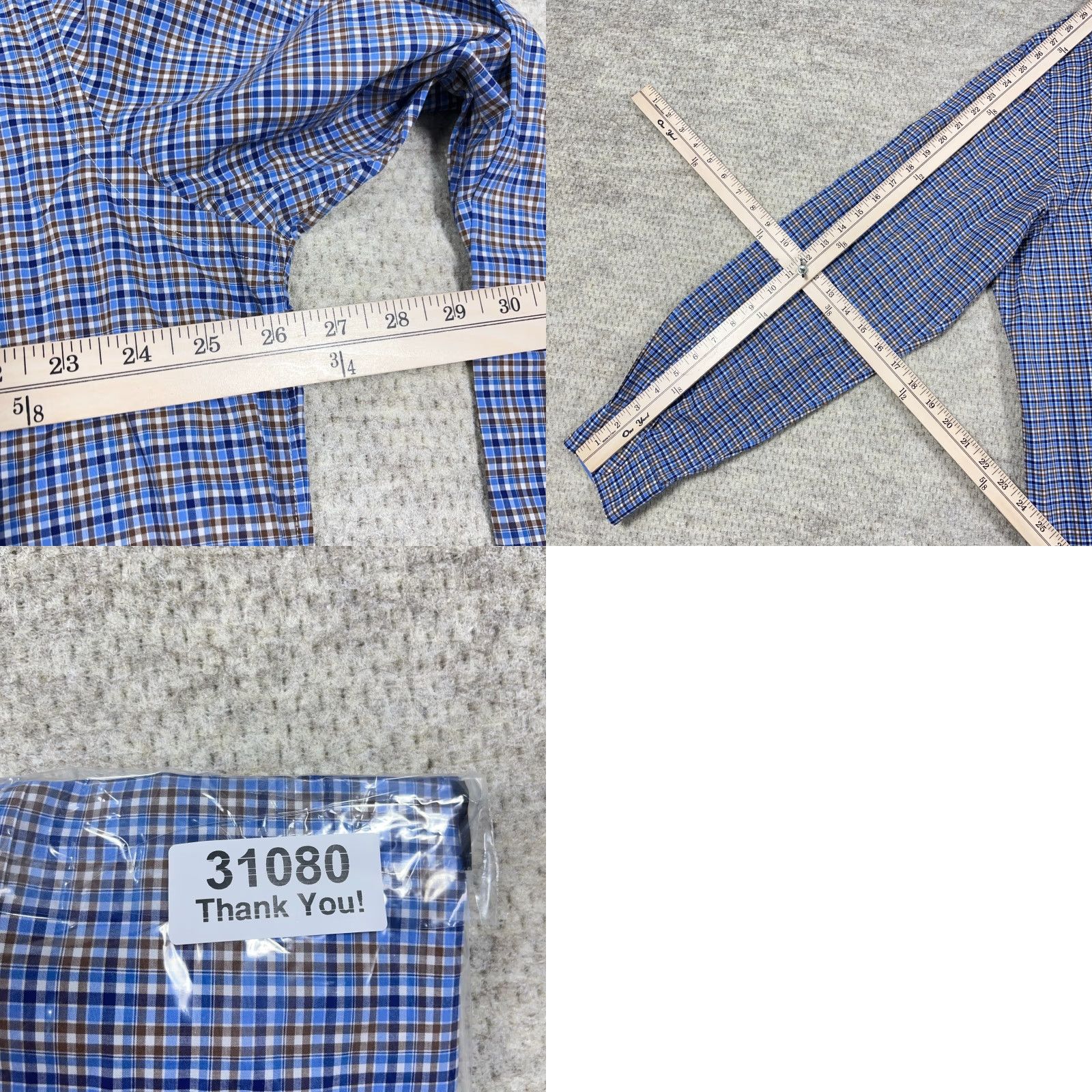 Polo Ralph Lauren Polo Ralph Lauren Shirt Men 2XL Blue Plaid Button-Front Stretch Cotton Casual Dress Shirt Size 48R - 8 Thumbnail