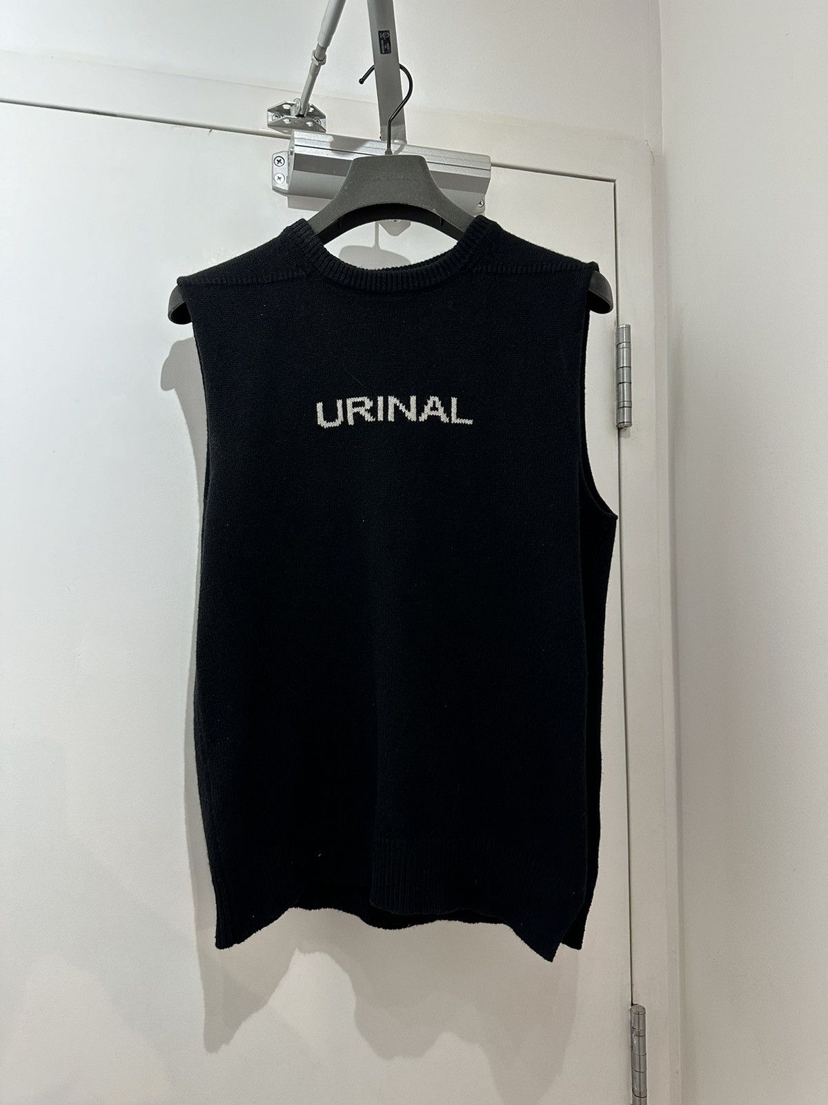 image of Rick Owens Urinal Knitted Tank Top Strobe in Black, Men's (Size Large)